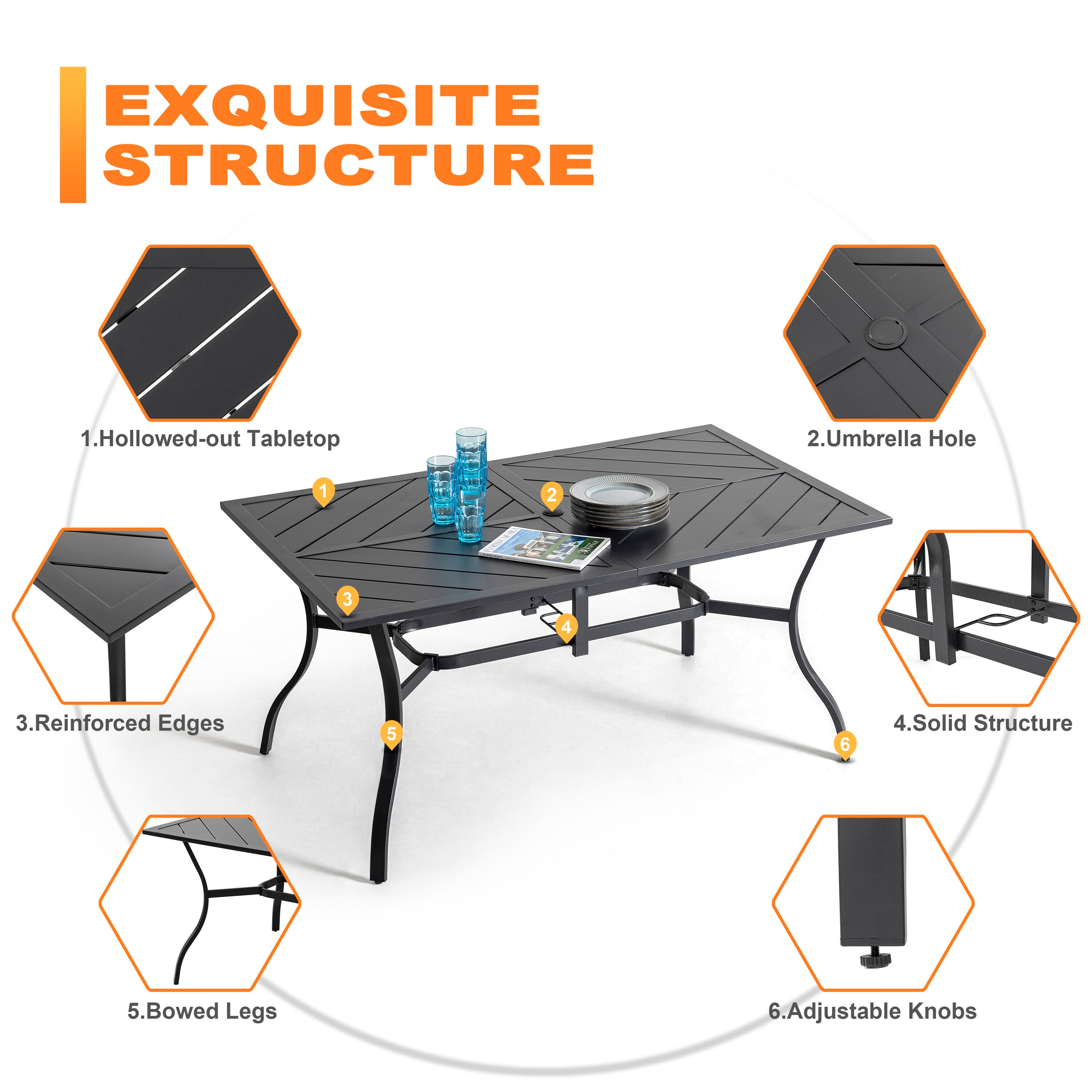 Nuu Garden SD006BN-T352BK Patio-Dining-Sets - View #10