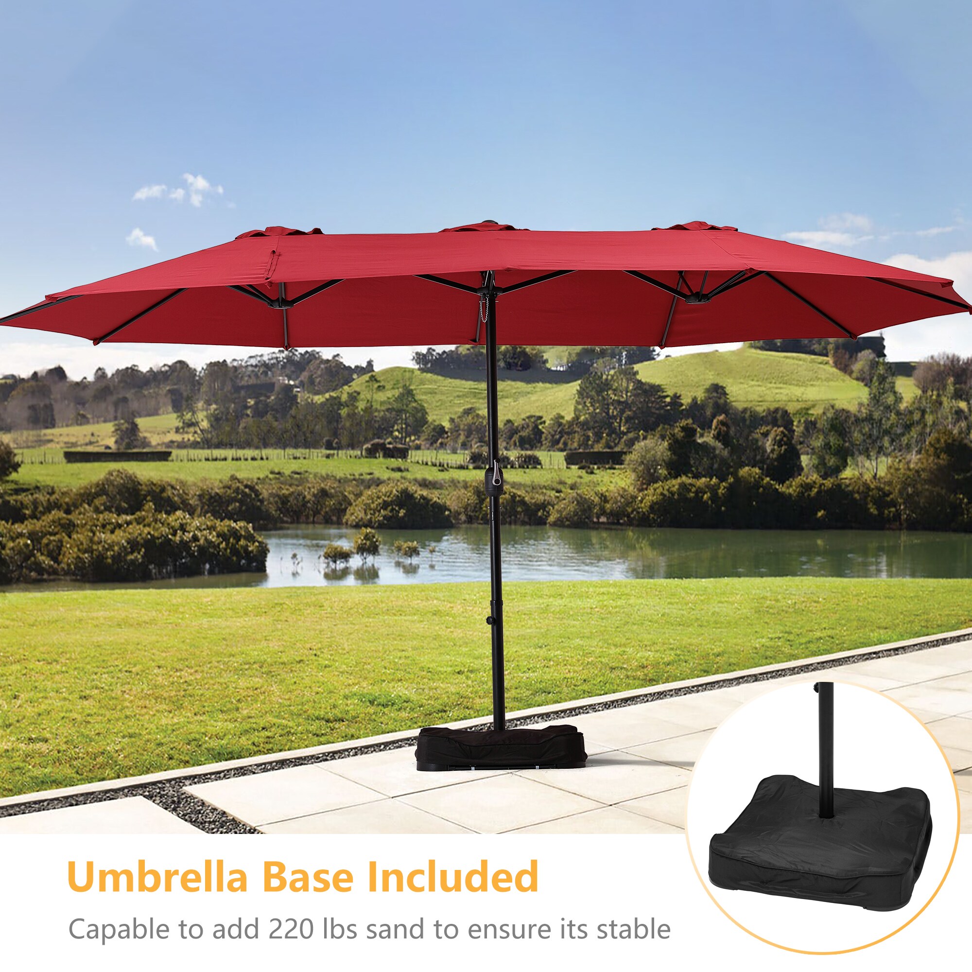 Parasol Umbrella Base Stand Sand Water Pole Garden Patio Sun Shade Chassis US 