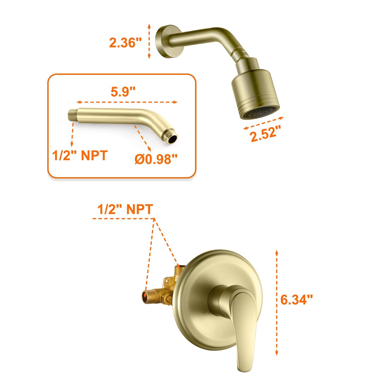 Cobbe LSSSSFJ0100G Showerhead-Bar-Panels - View #6