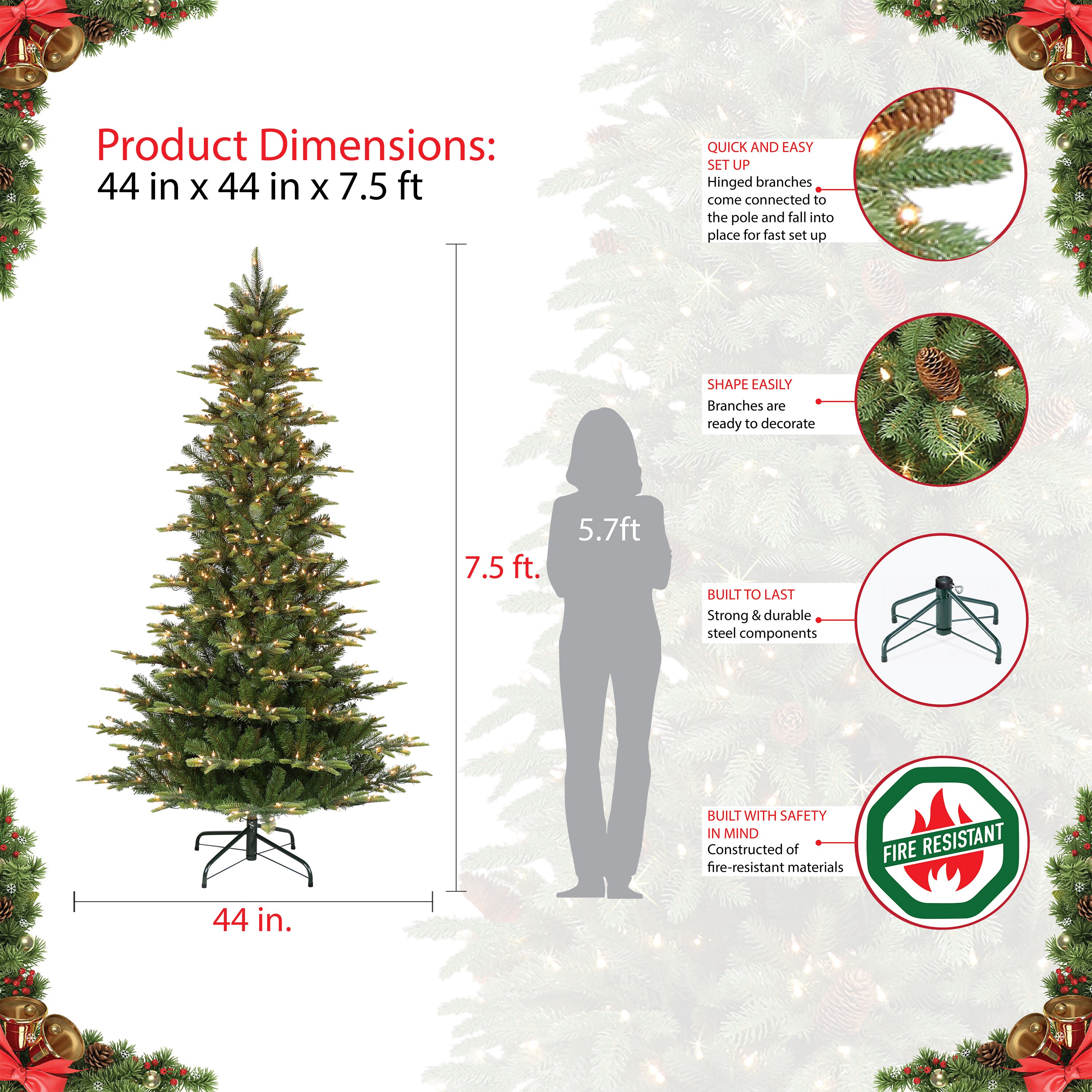 Puleo International 301-APGSLA-75C45 Artificial-Christmas-Trees - View #6
