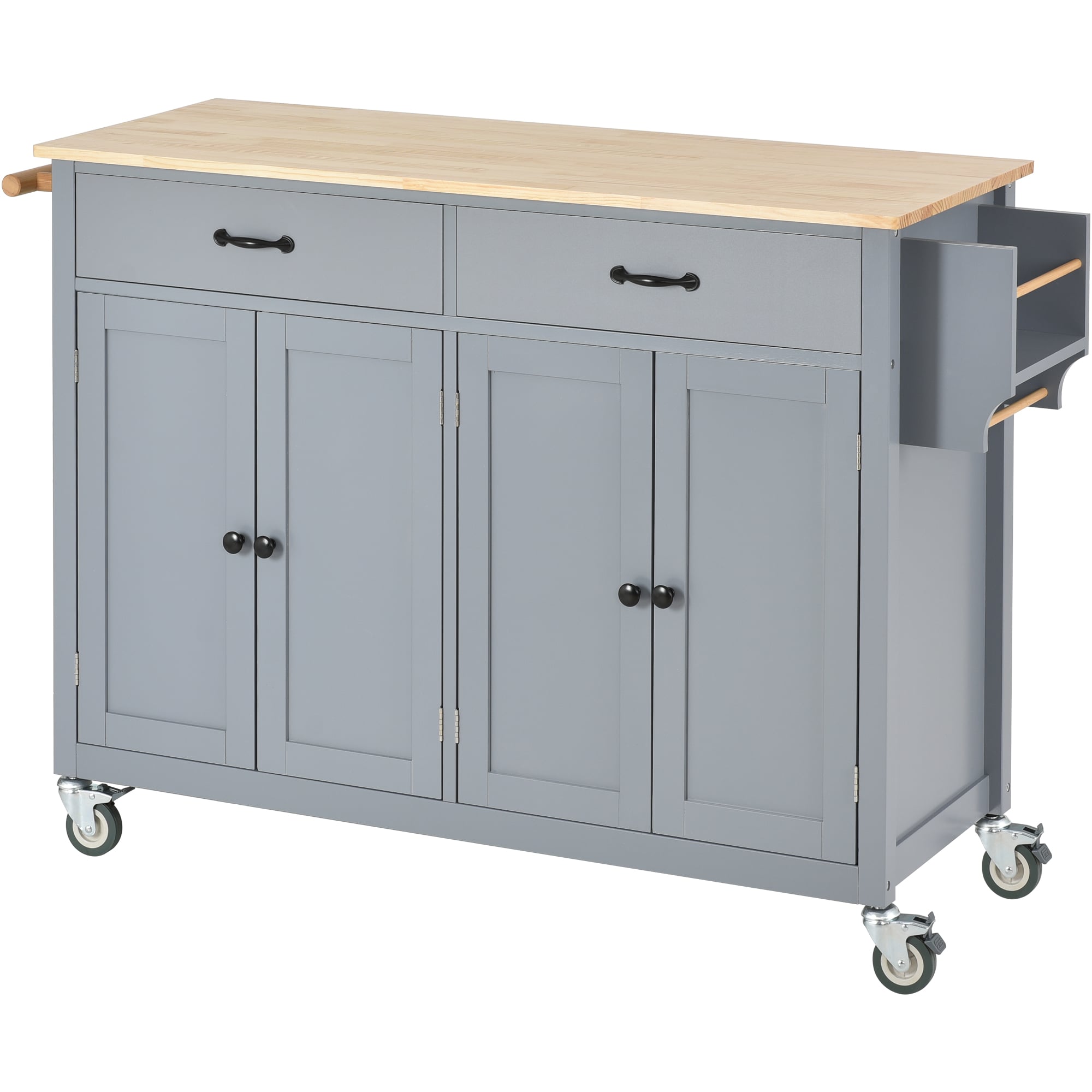 Miki Shinly White Mdf Base with Mdf Top Rolling Kitchen Island (17-in x 53.93-in x 36.22-in)