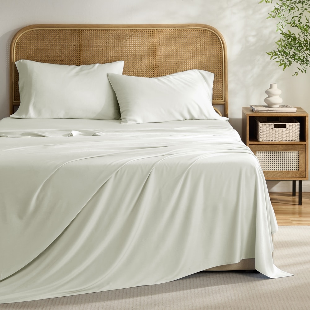 Kathy Ireland Twin Rayon from bamboo Ivory 4 -Piece Bed Sheet Set