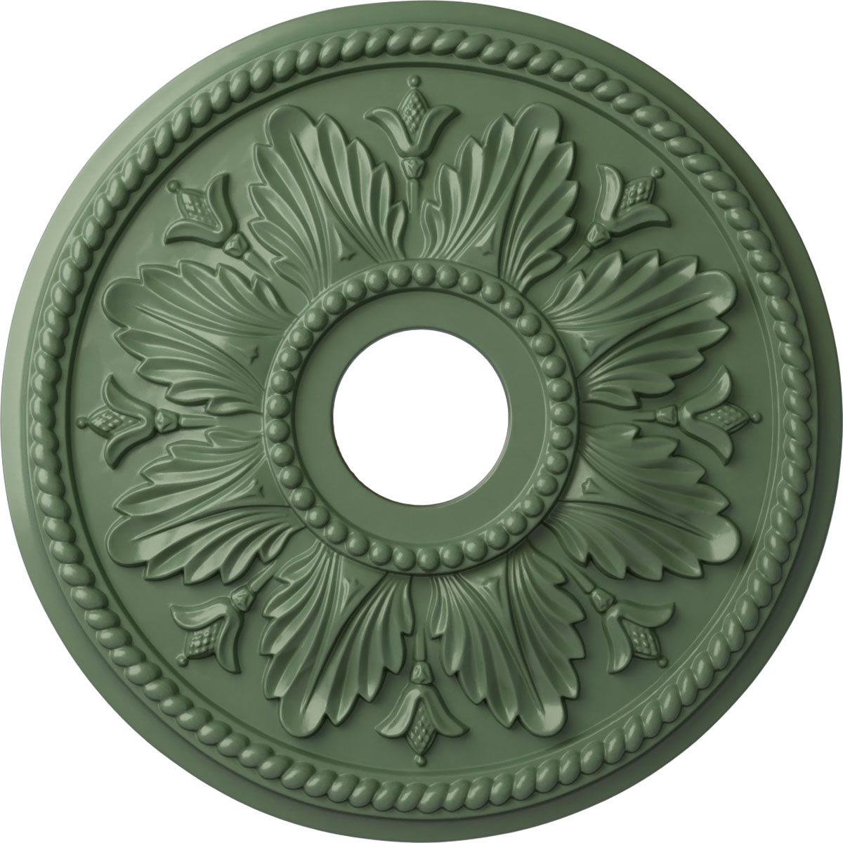 Ekena Millwork CM18ED1AGF Edinburgh 18.125-in W x 18.125-in L Painted Athenian Green Polyurethane Whole Ceiling Medallion
