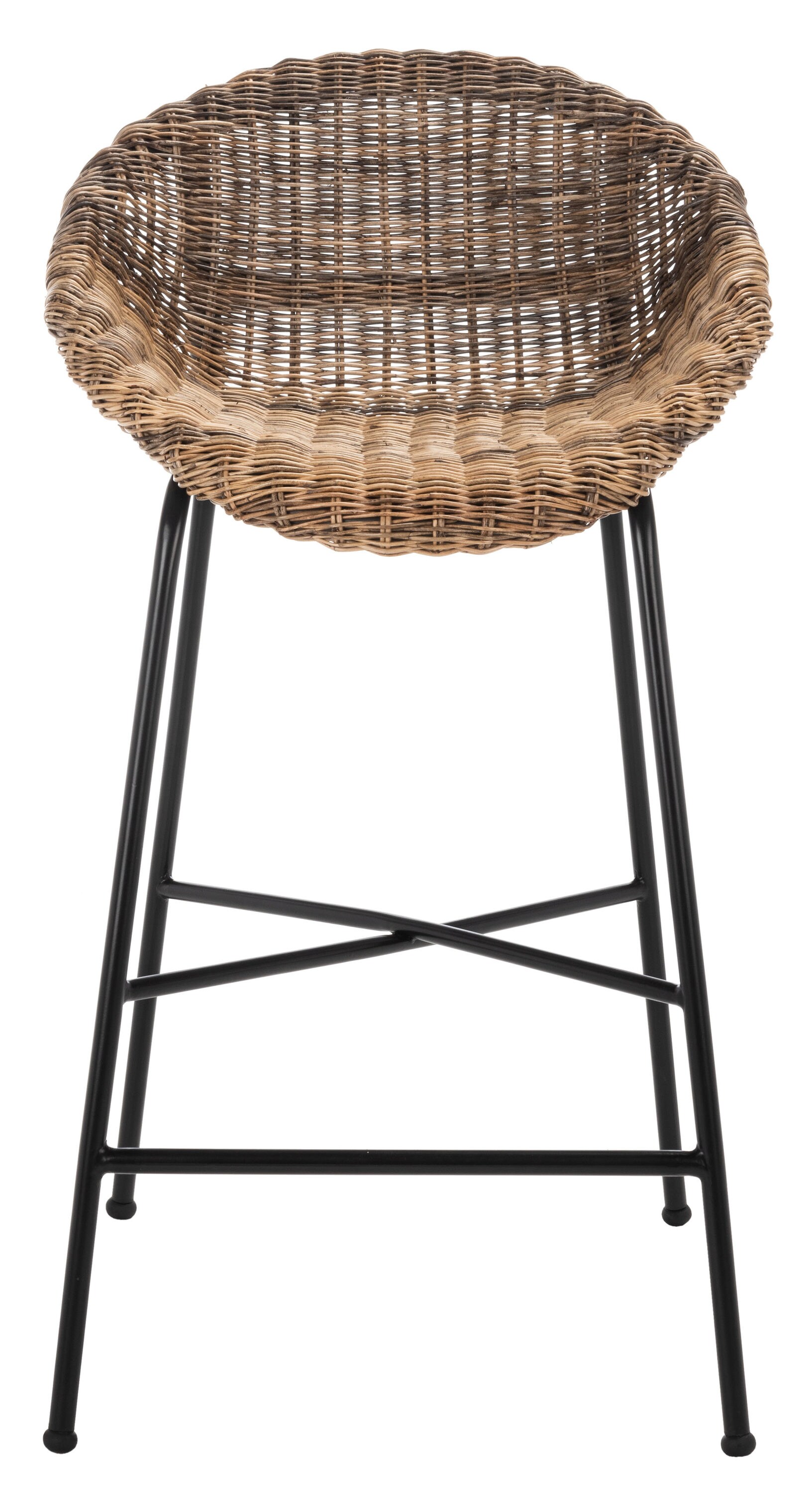 black wicker barstool