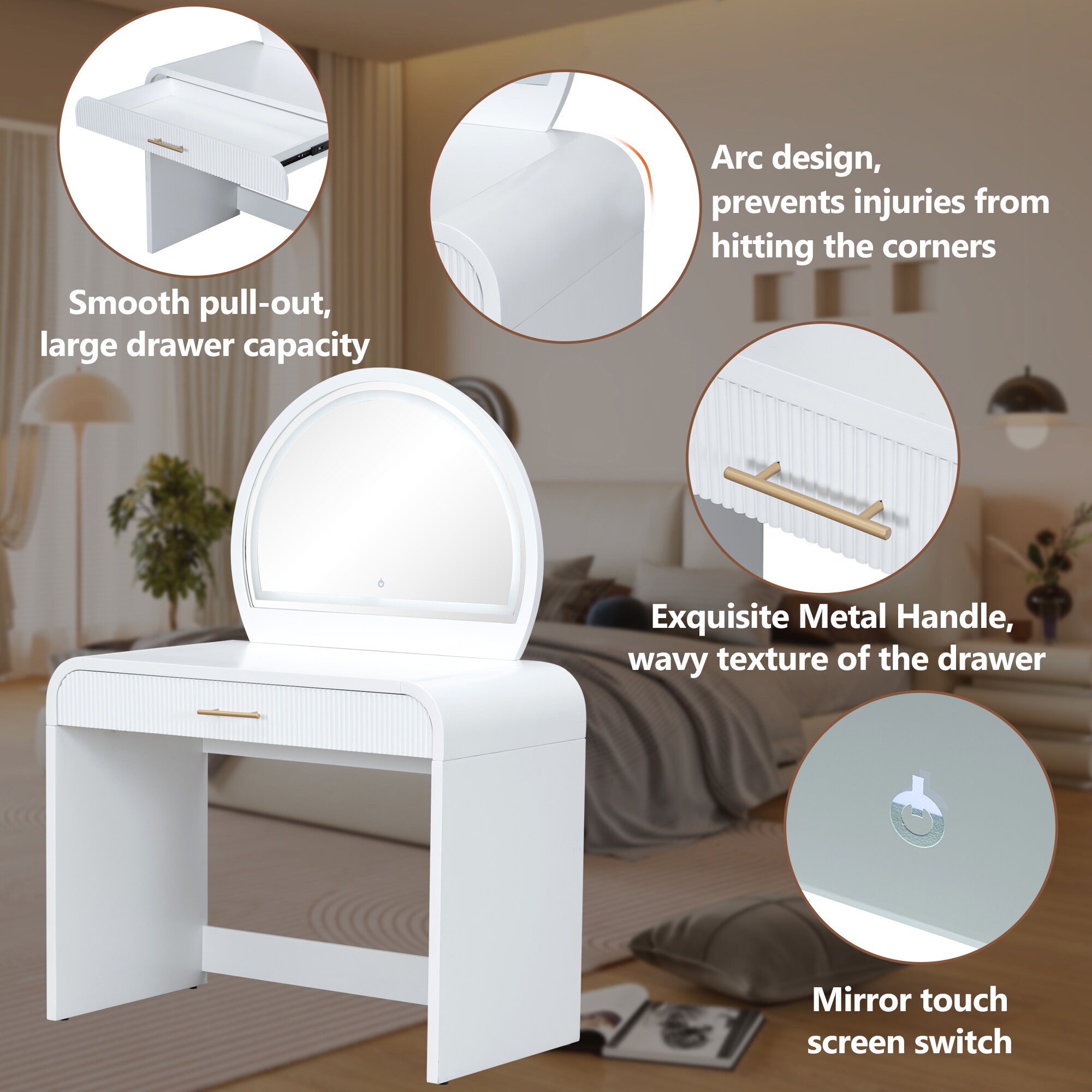 SINOFURN SYD530028BK Bedroom-Vanities - View #5