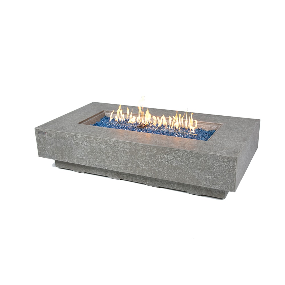 Elementi OFG415LG-LP-1 60-in W Light Grey Glass fiber reinforced concrete Rectangle Liquid propane Fire pit