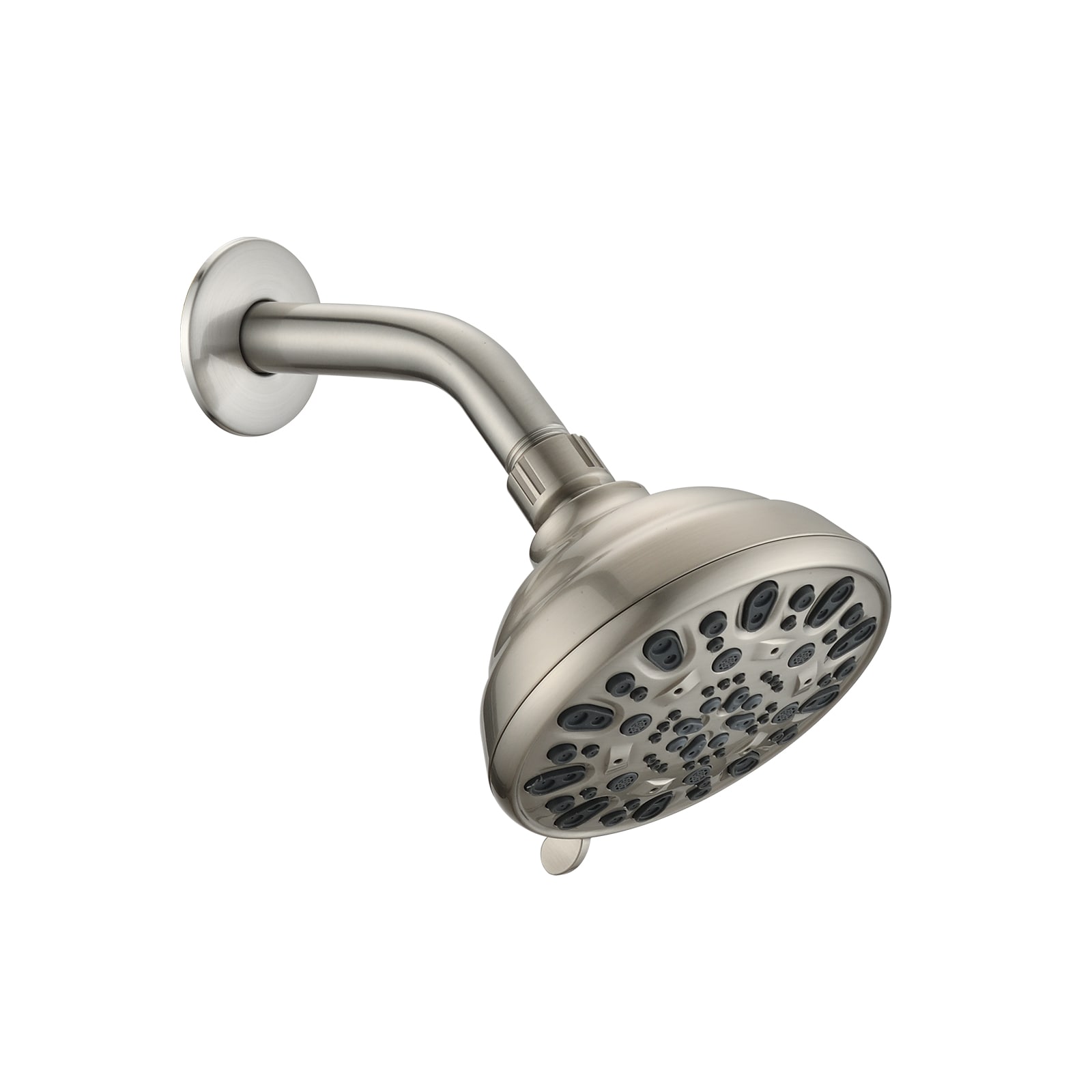 BEARSOLIM High Pressure 6-setting 4-in Shower Head Angle Adjustable Clog-proof Shower Head