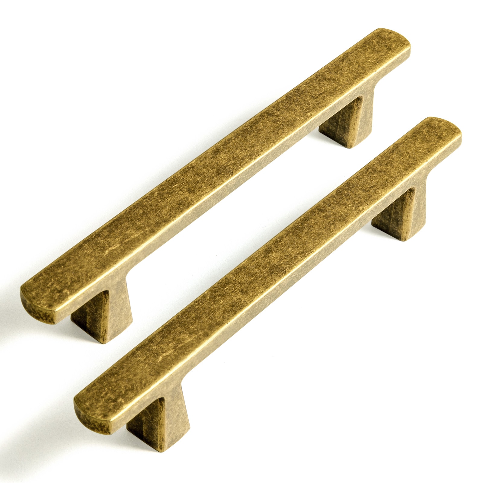Miaokesen 9575GT-96 3-3/4-in , 96mm Center to Center Antique Brass Rectangular Handle 6 -Pack