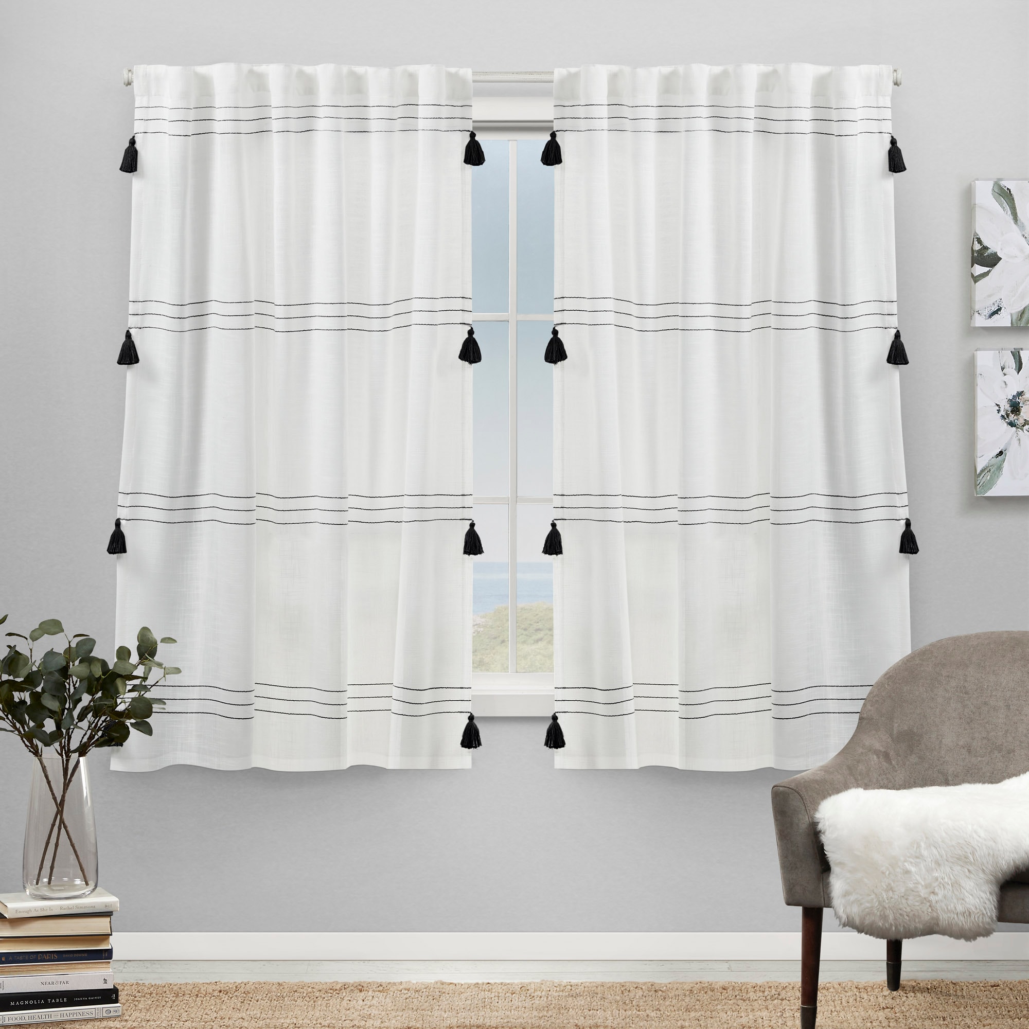 Exclusive Home YC013561DSEHA1 A111 63-in Black Light Filtering Back Tab Curtain Panel Pair