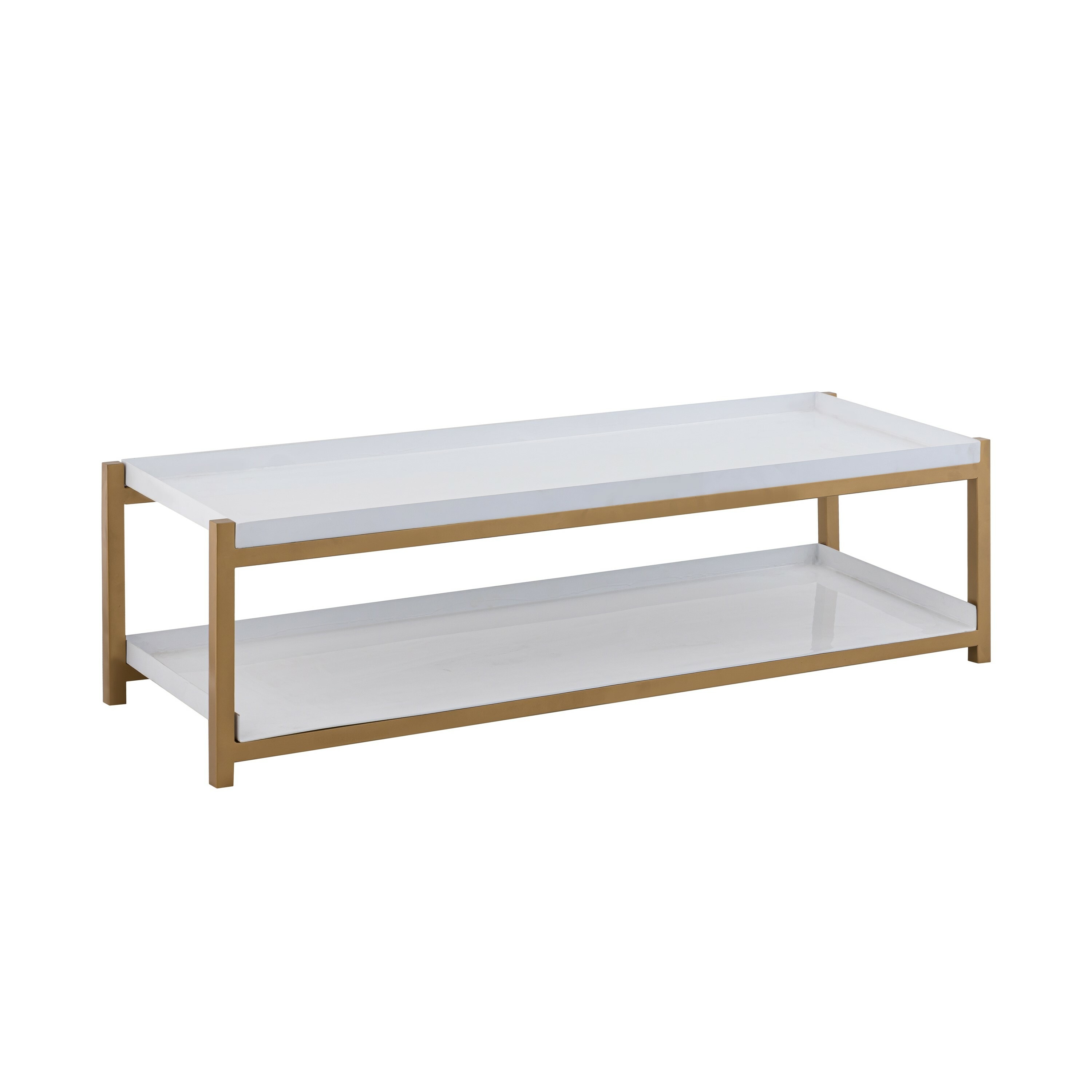 happimess SRK1000D 10.75-Inches H 2 Tier 6 pair White/Gold Metal Shoe rack
