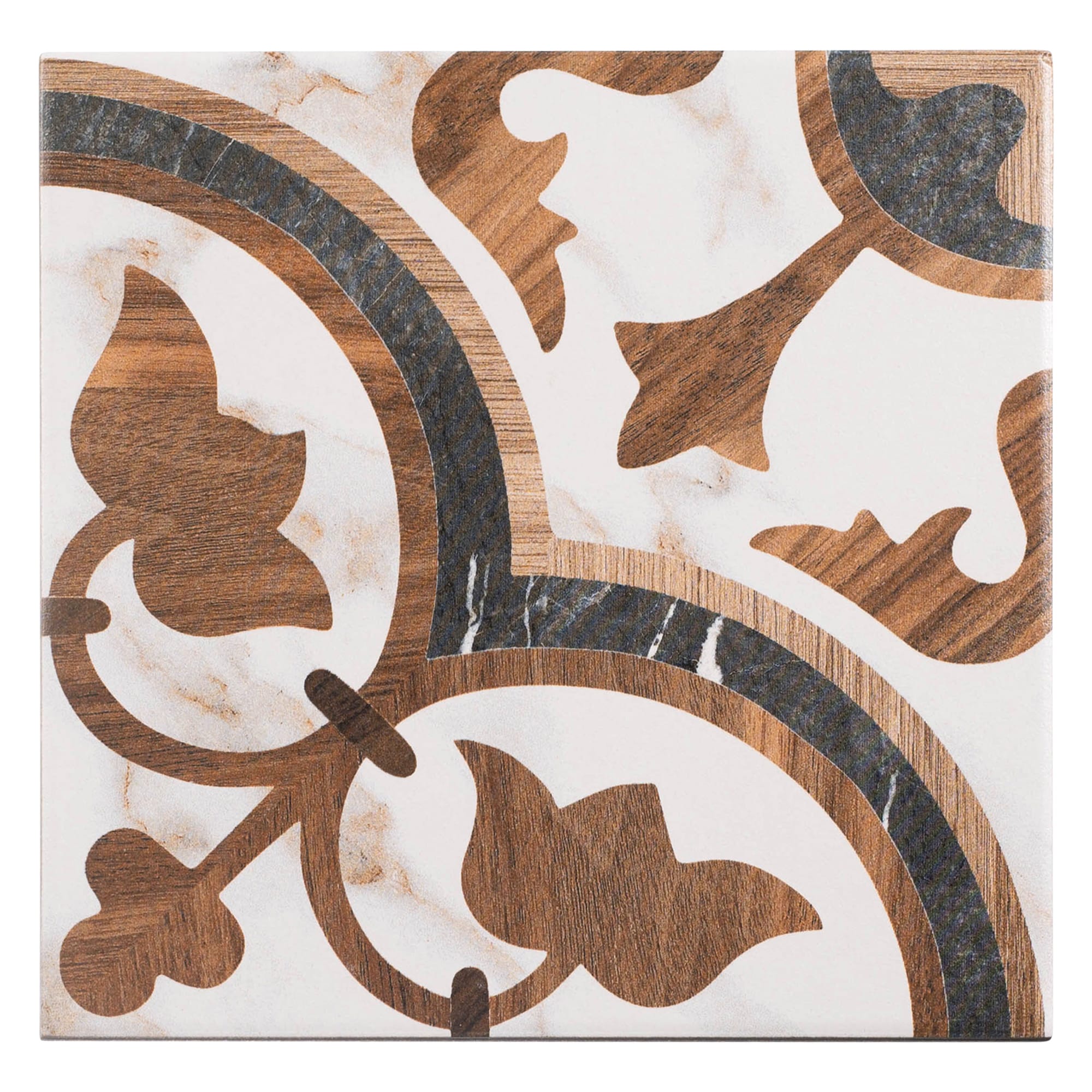 Andova Tiles Sample - Istanelle Anatol Matte 8-in x 8-in Matte Porcelain Encaustic Floor and Wall Tile #SAM-ANDIST1117