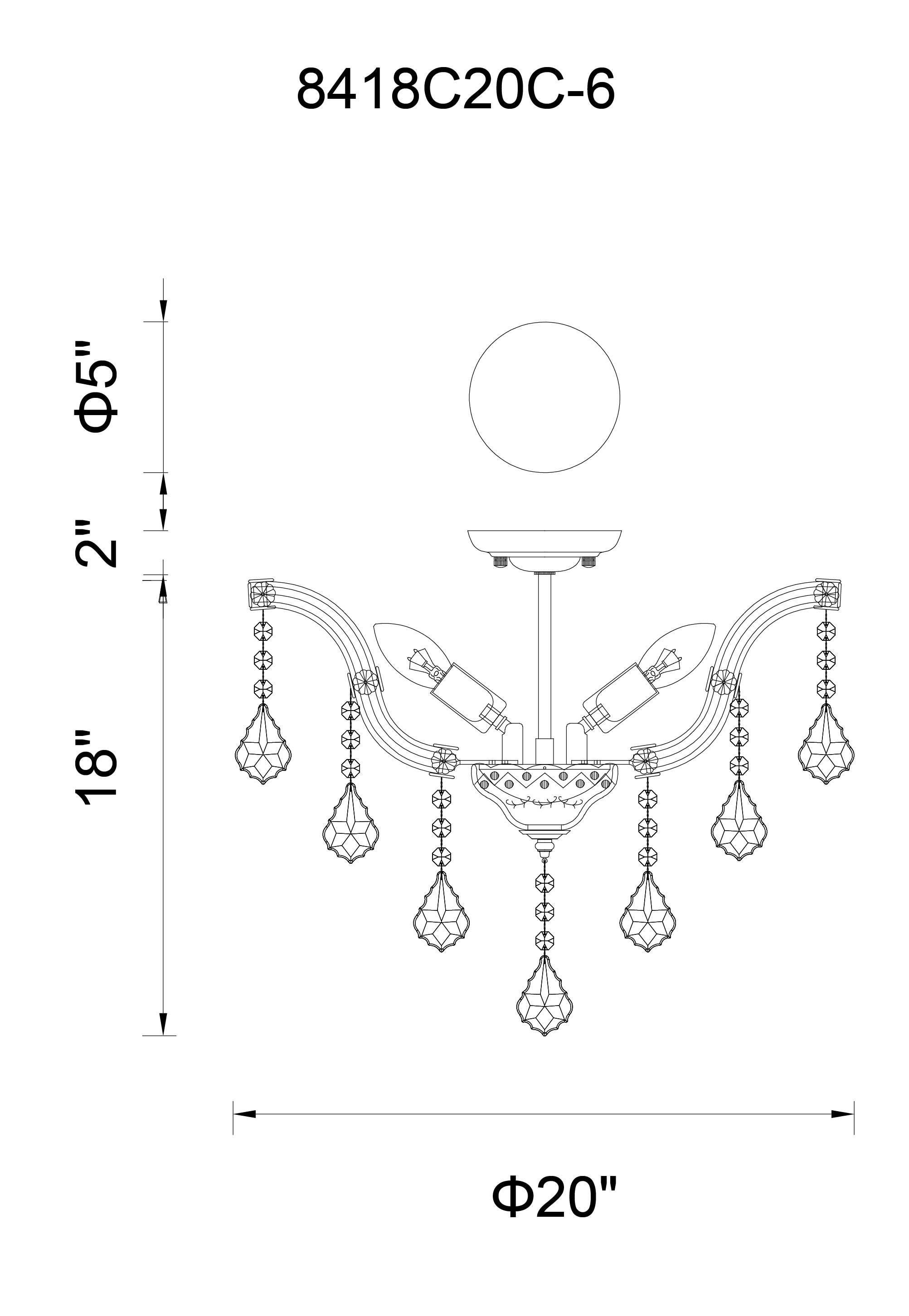 CWI Lighting 8418C20C-6(COGNAC) flushmounts - View #2