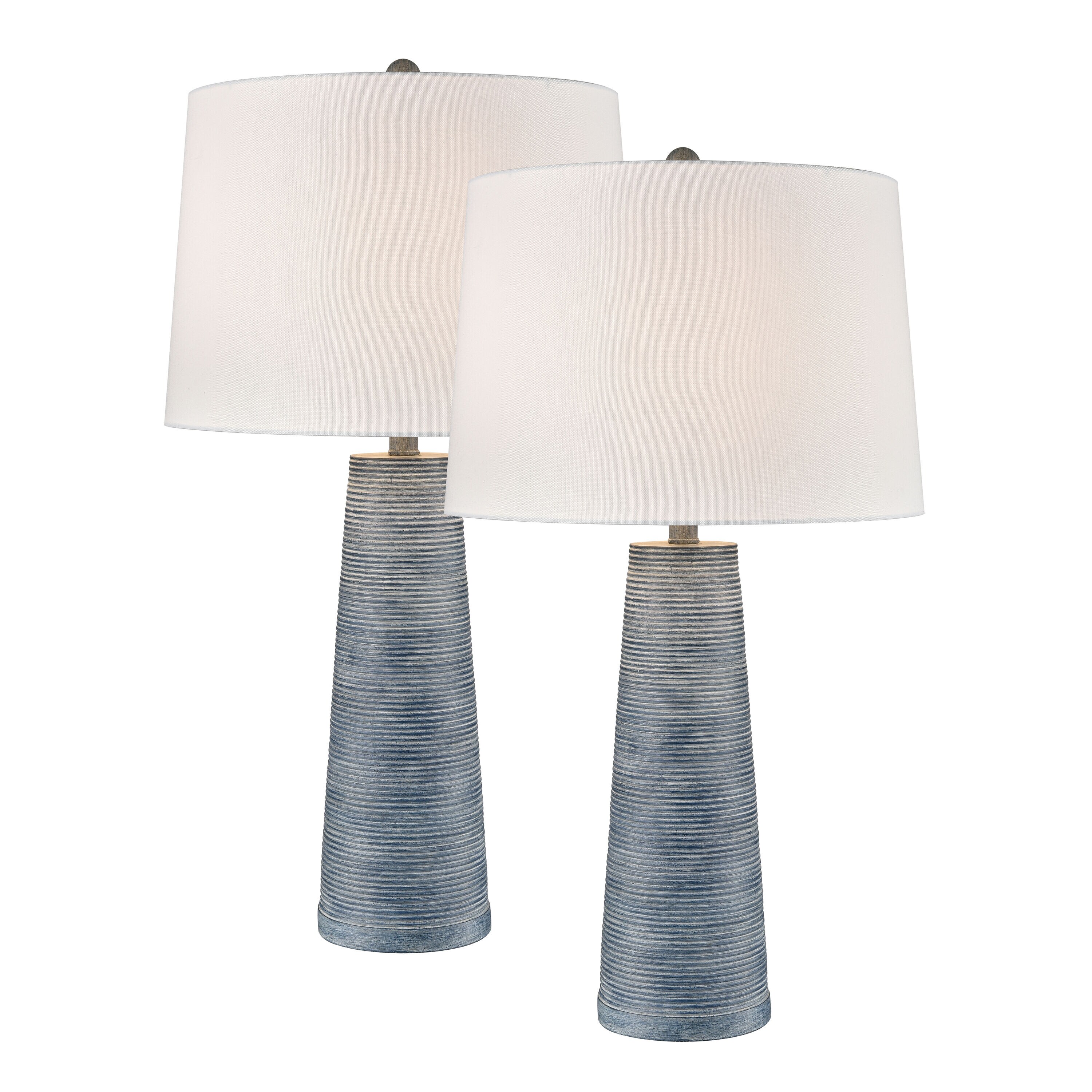 Fort 7-in Dark Blue 3-way Table Lamp with Fabric Shade | - Westmore by ELK Lighting LW-202331302