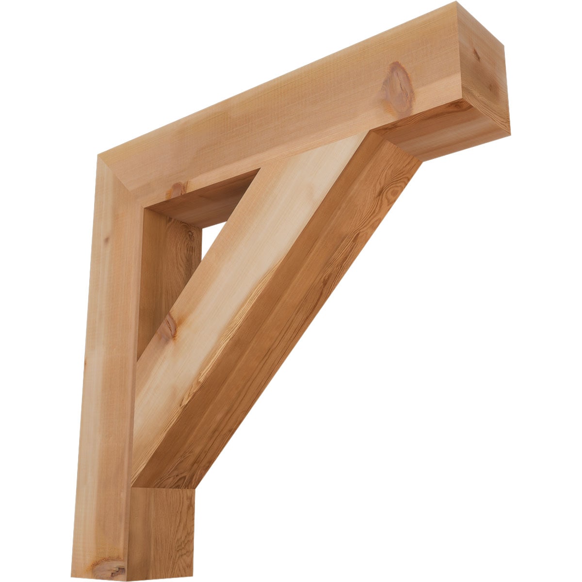 Ekena Millwork BKT06X32X32TRA05SWR Traditional block smooth 5-1/2-in x 32-in x 32-in Western red cedar Brown Wood Standard bracket