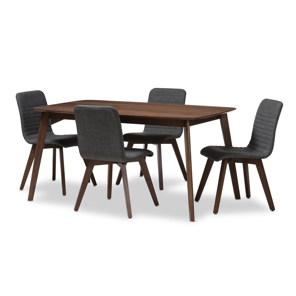 Baxton Studio Sugar Charcoal Contemporary Modern Dining Room Set