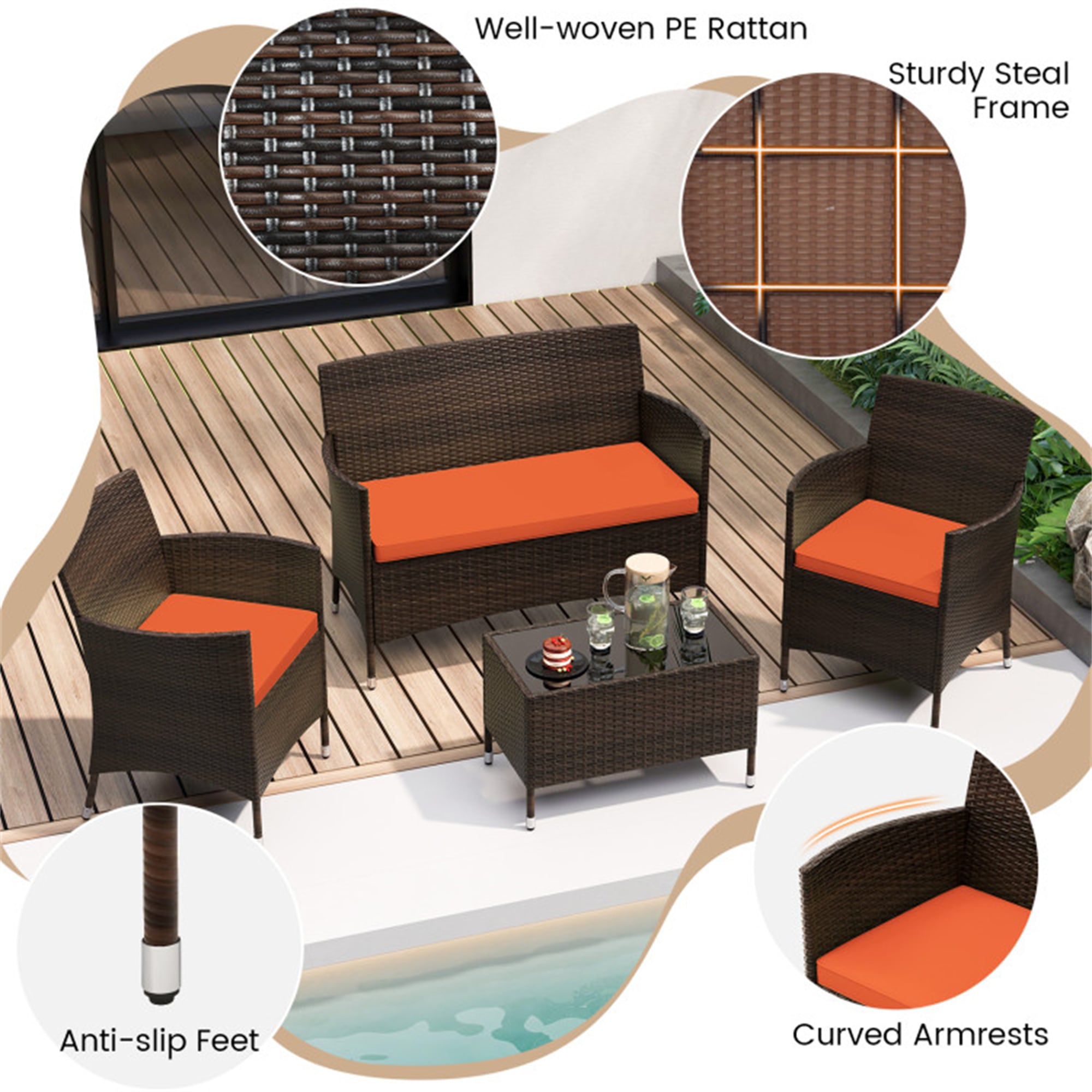 BABOOM BOM-67772OR-CO Patio-Conversation-Sets - View #4