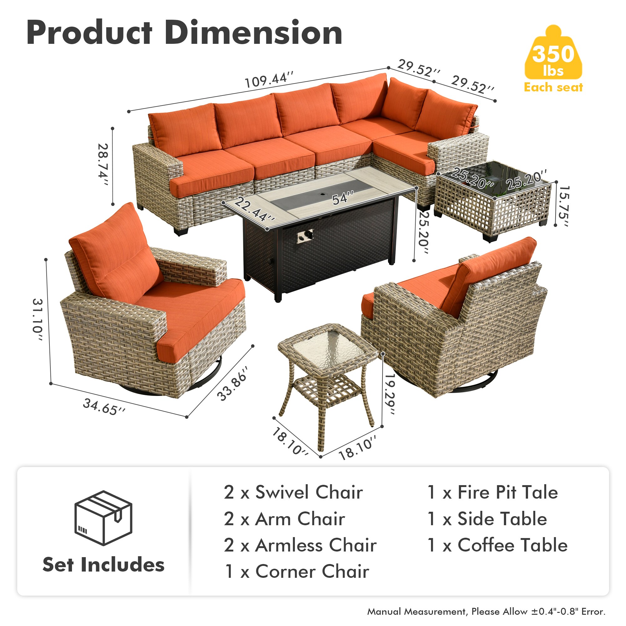 Ovios RFP5TS809Y Patio-Conversation-Sets - View #10