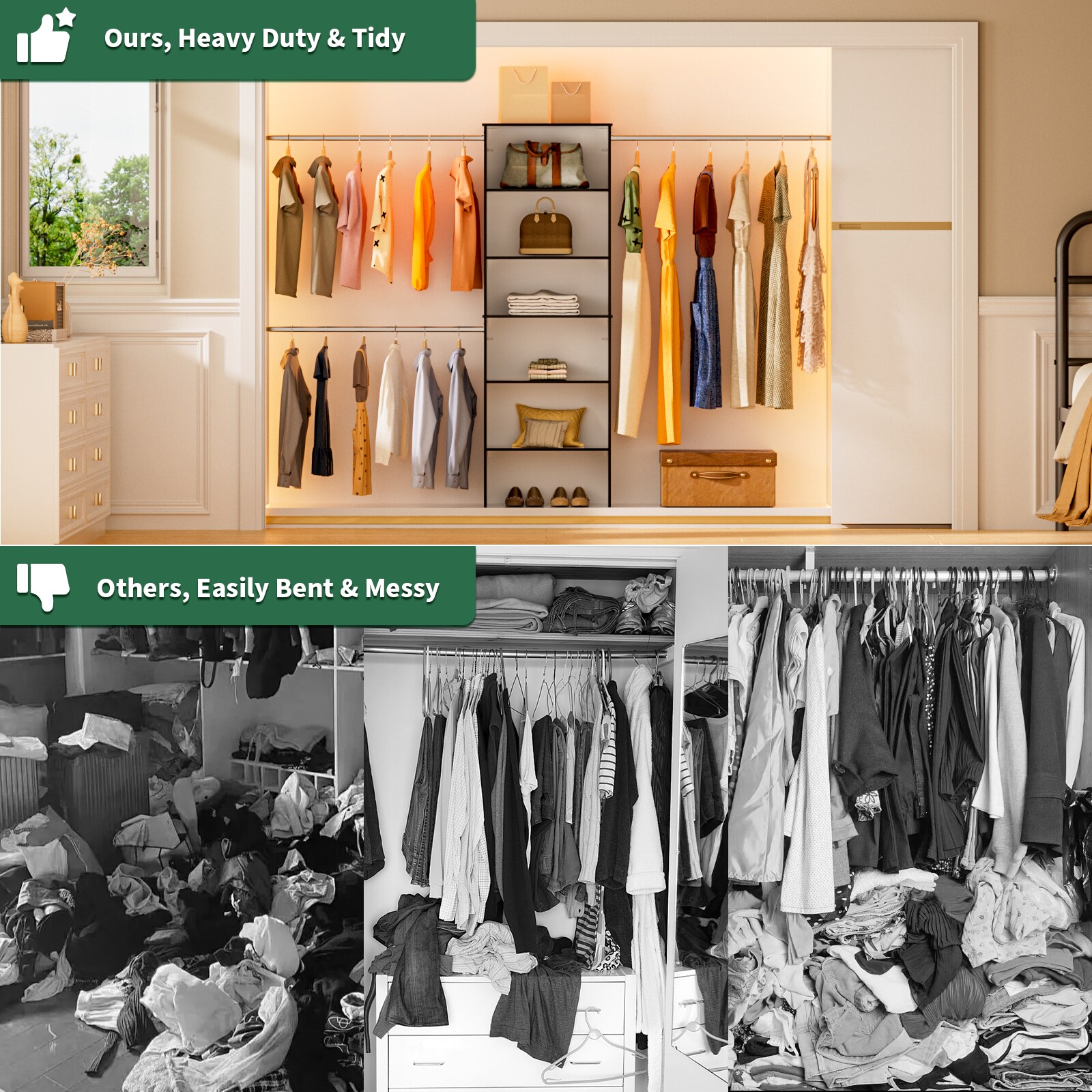 LOVMOR LO-BBDA00561A-ZJL Wood-Closet-Shelves - View #5