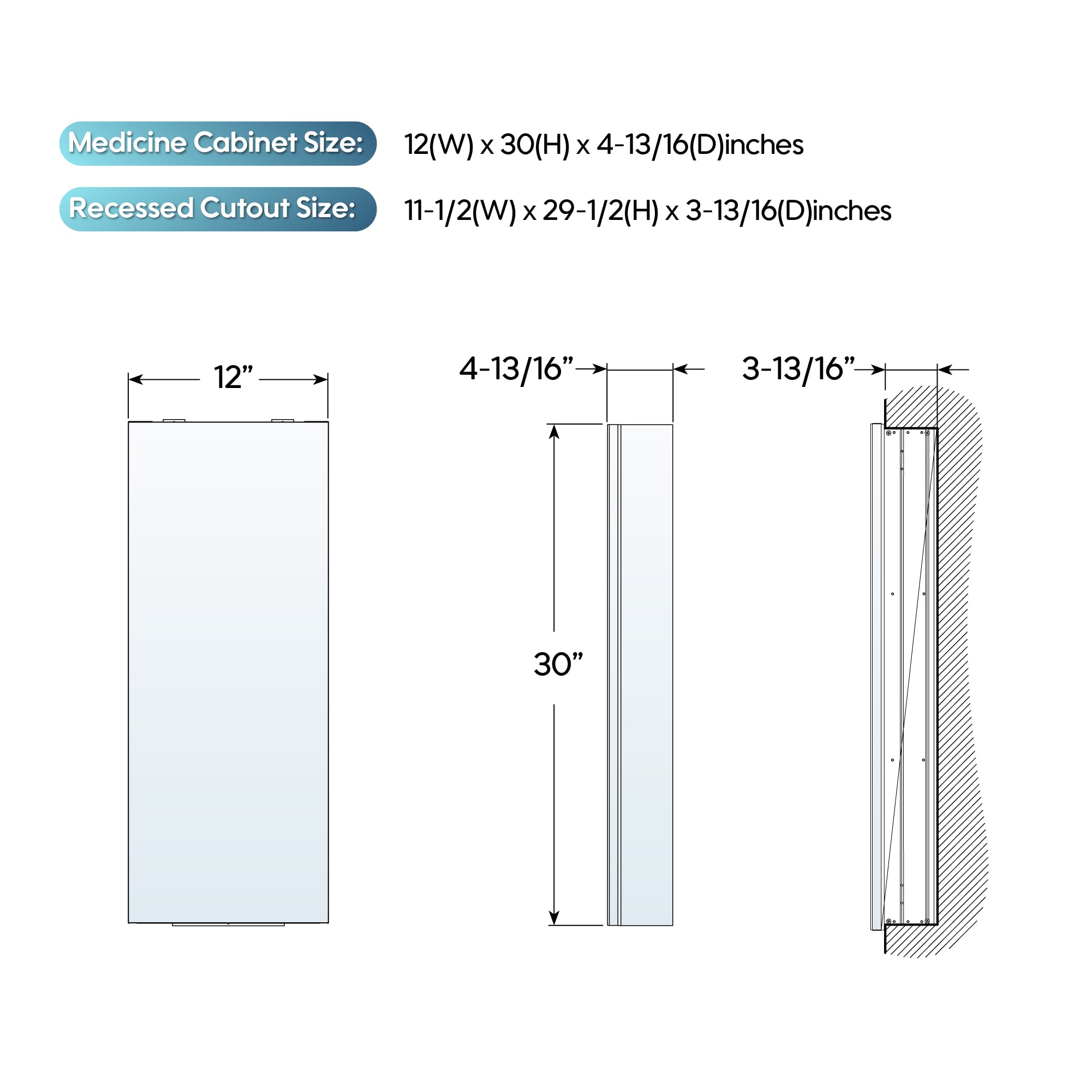 WELLFOR EX-2436F2 Bathroom-Medicine-Cabinets - View #10