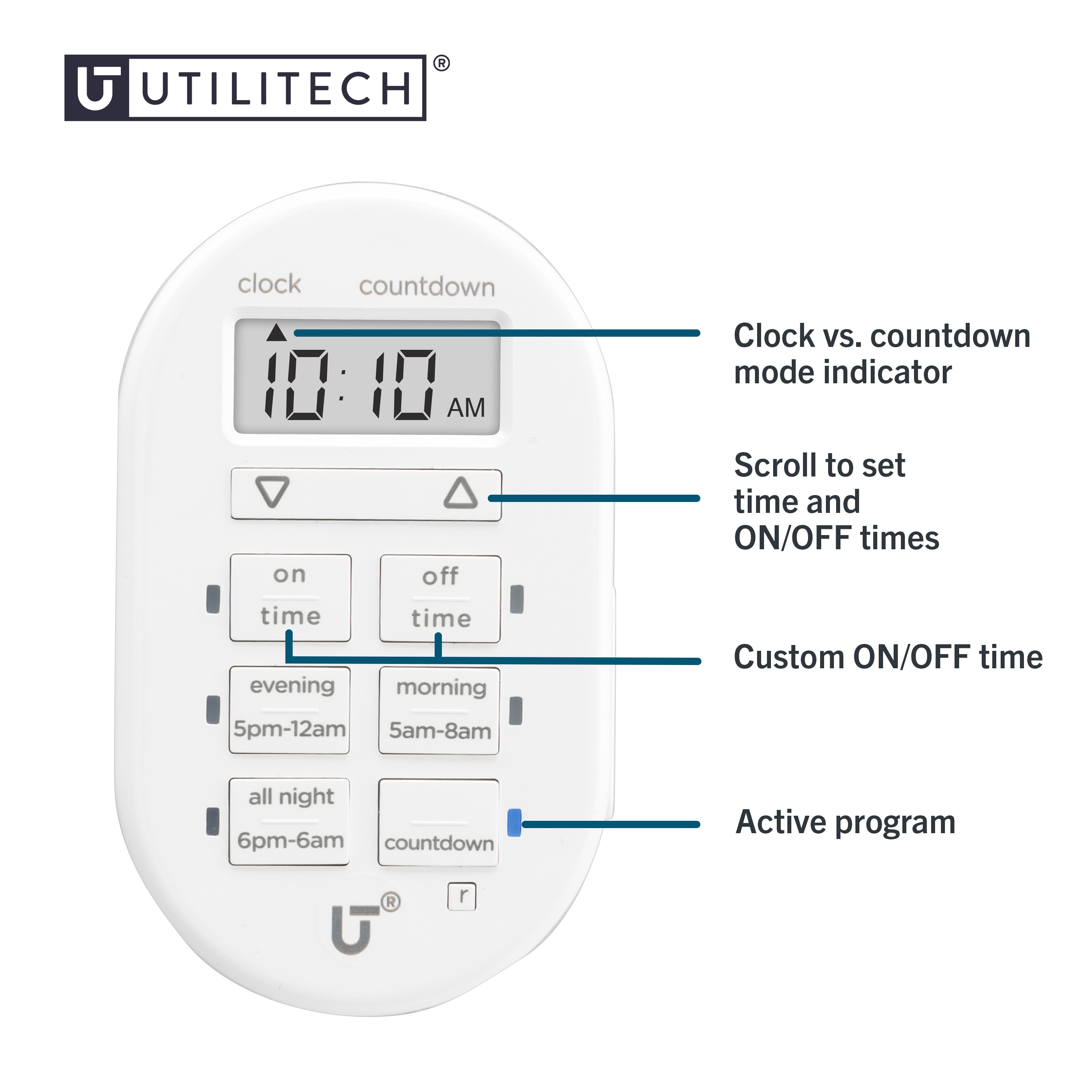 Utilitech 15Amps 120volt Plugin Lighting Timer in the Lighting