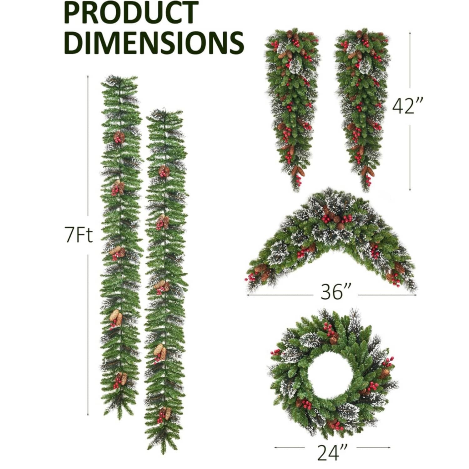 Qeetex LSACW-QH-35JSUCV3 Artificial-Christmas-Wreaths - View #3