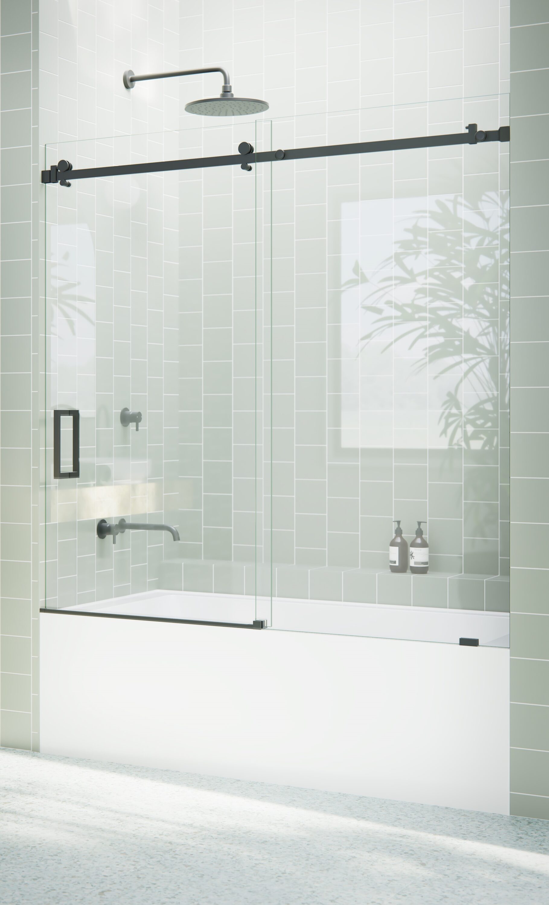 Glass Warehouse B-SQSLD-60-MB Bathtub-Doors - View #3