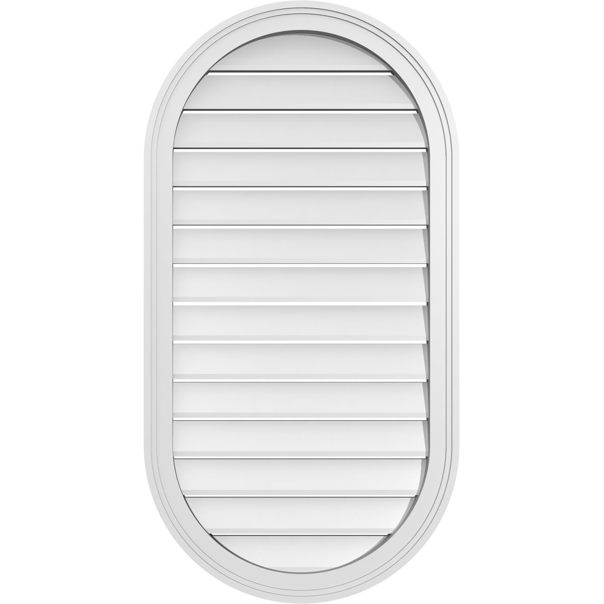 Ekena Millwork GVPVR22X4202SF 22-Inches x 42-Inches Off-white Oval PVC Gable Louver Vent