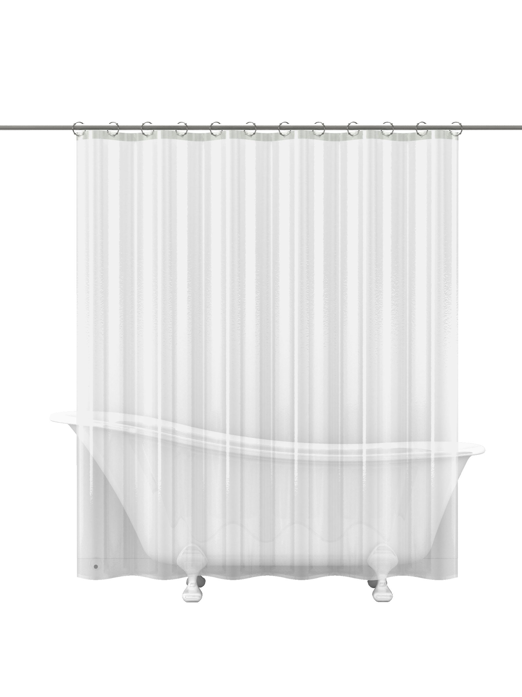Eva Peva Clear Solid Shower Liner, Solid Shower Curtain Pole