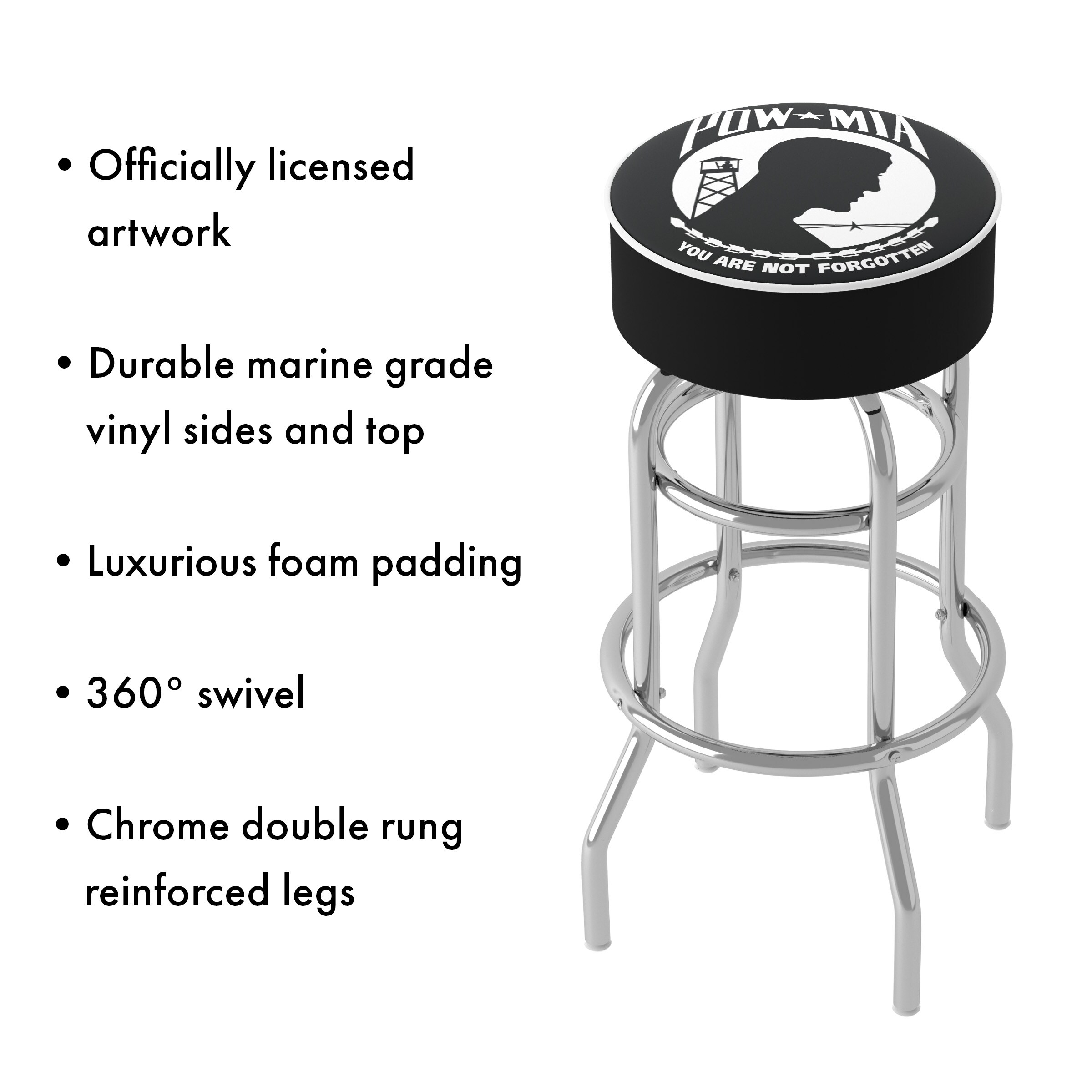 Adjustable Swivel Backless Bar Stool in Black Acrylic & Metal