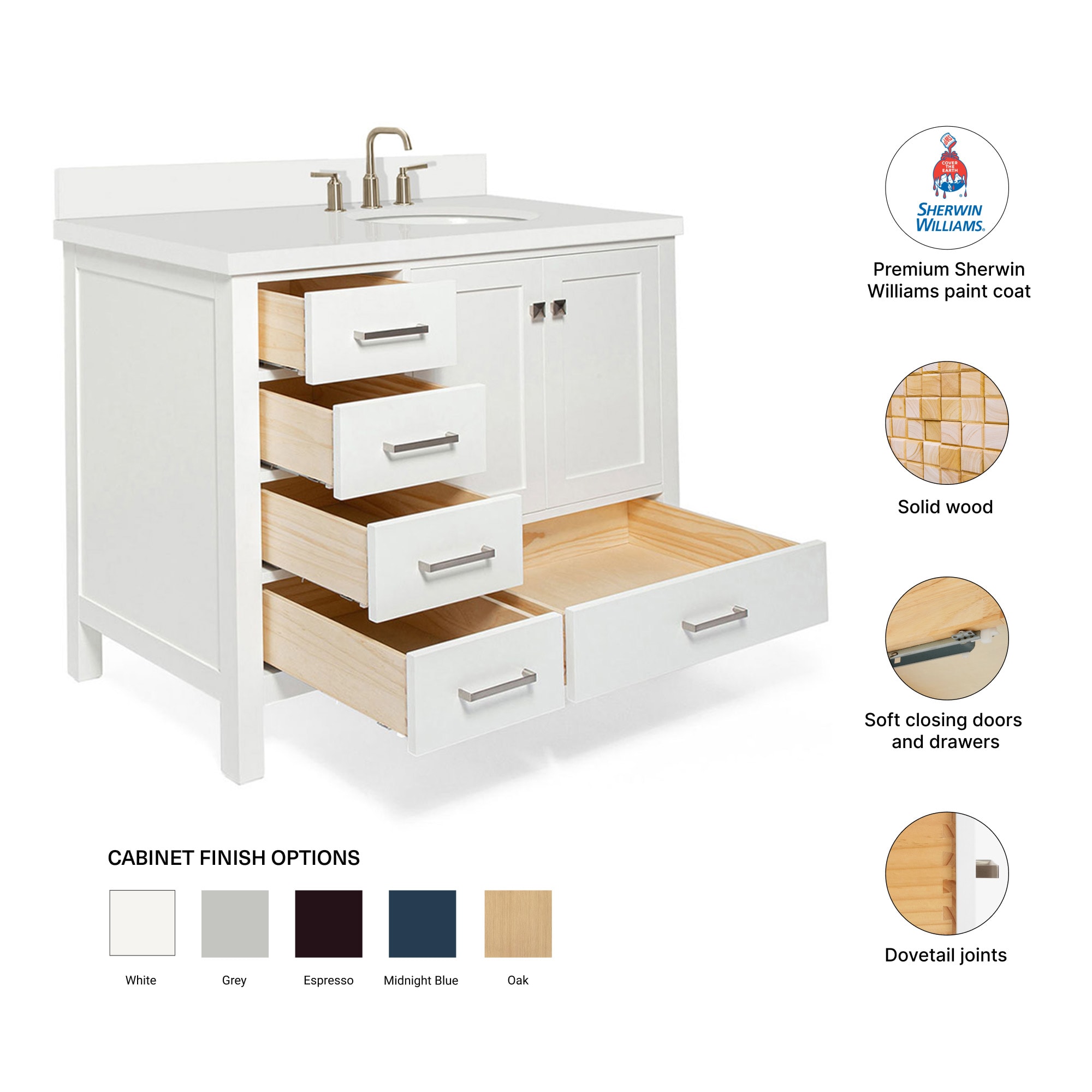 ARIEL A043SRWQOVOWHT Bath-Vanity-Combo - View #4