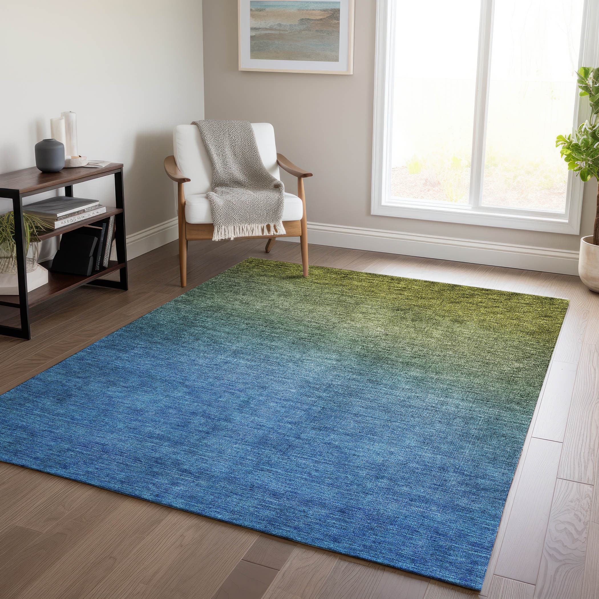 Addison Rugs ACN587OL9X12 Chantille ACN587OL 9 x 12 (ft) Polyester Olive Rectangular Indoor/Outdoor Abstract Machine washable Area rug