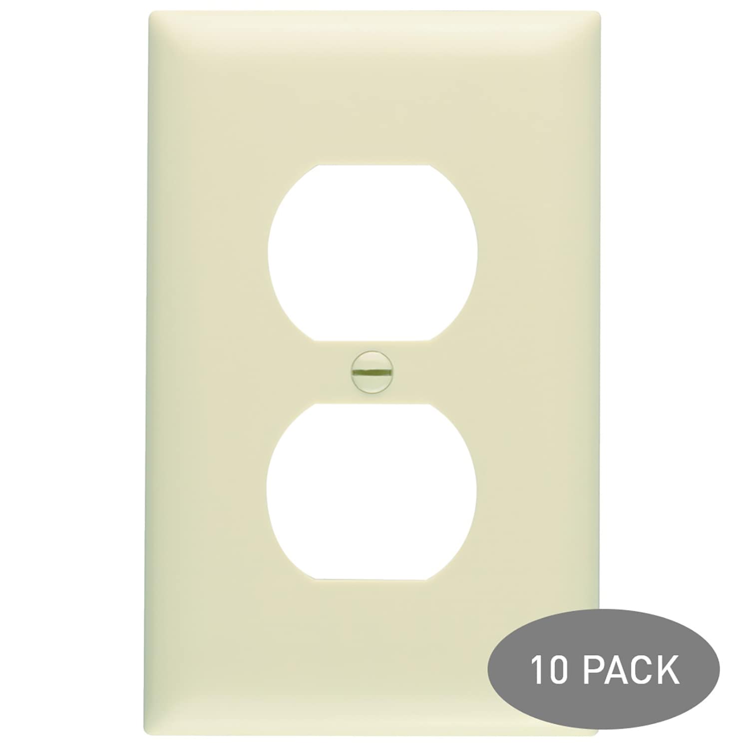 Pass & Seymour/Legrand TP8ICP10 Pass Seymour 1 -Gang Midsize Size Ivory Nylon Indoor Duplex Wall Plate 10 -Pack