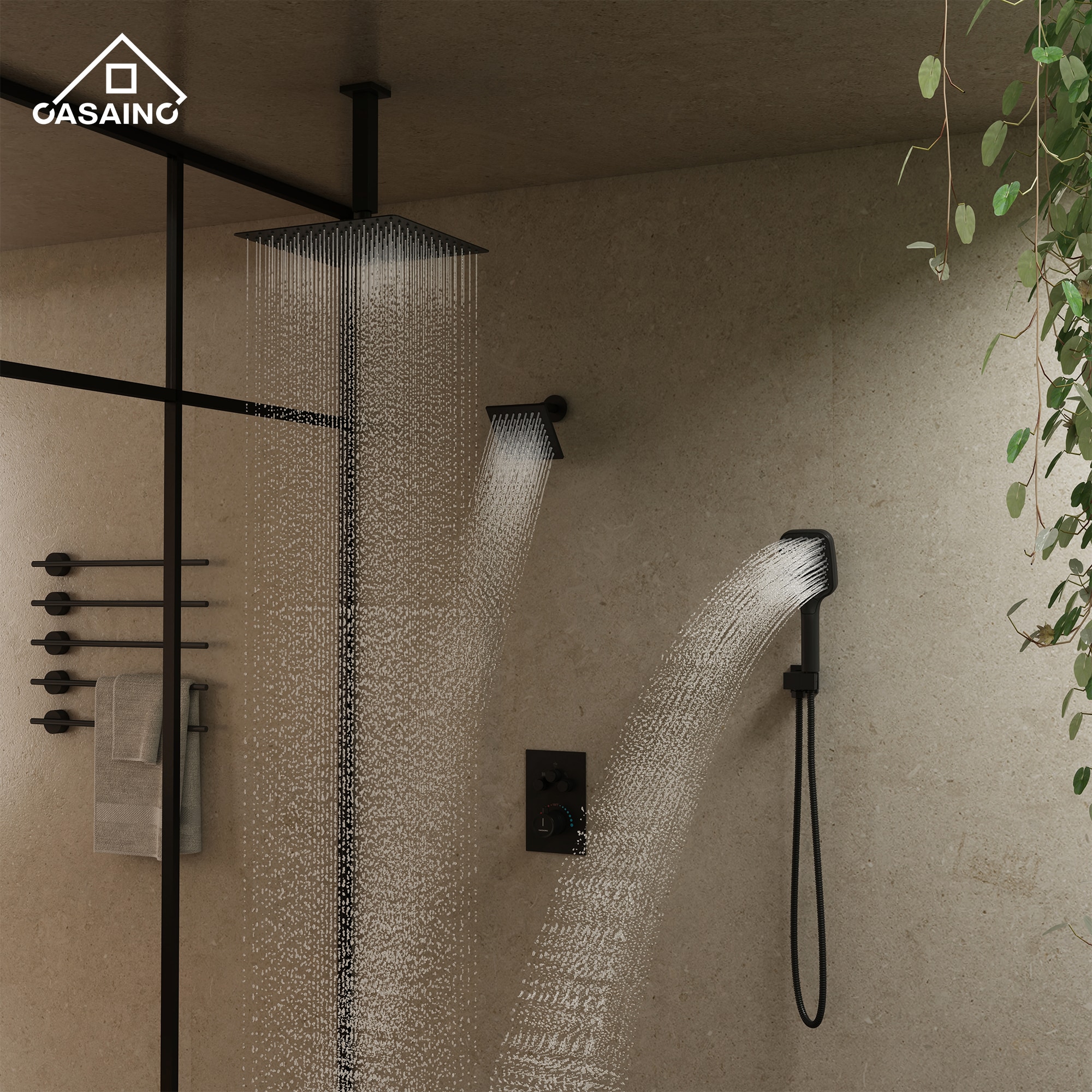 CASAINC TC09-BN Showerhead-Bar-Panels - View #2