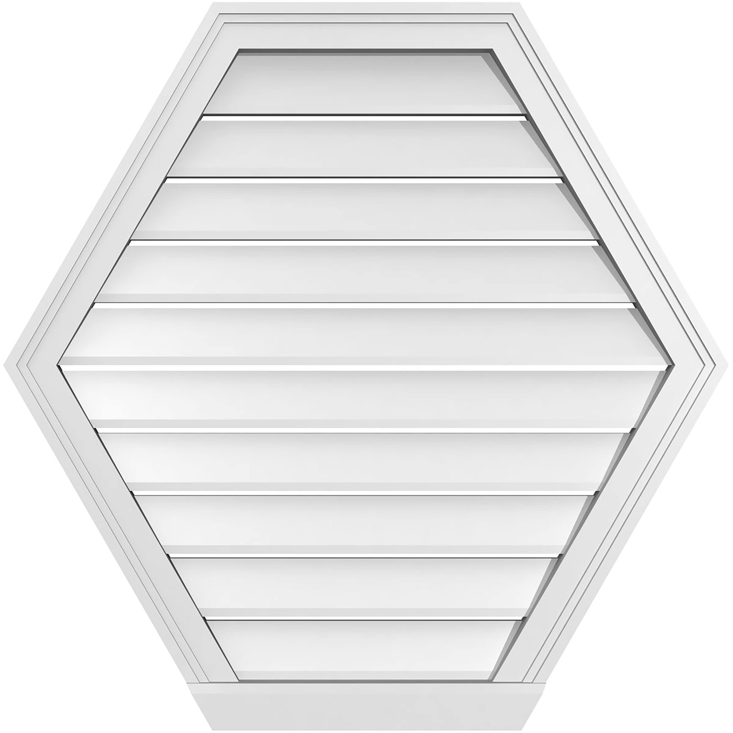 Ekena Millwork GVPHP32X3203SF 32-Inches x 32-Inches Off-white Peaked PVC Gable Louver Vent