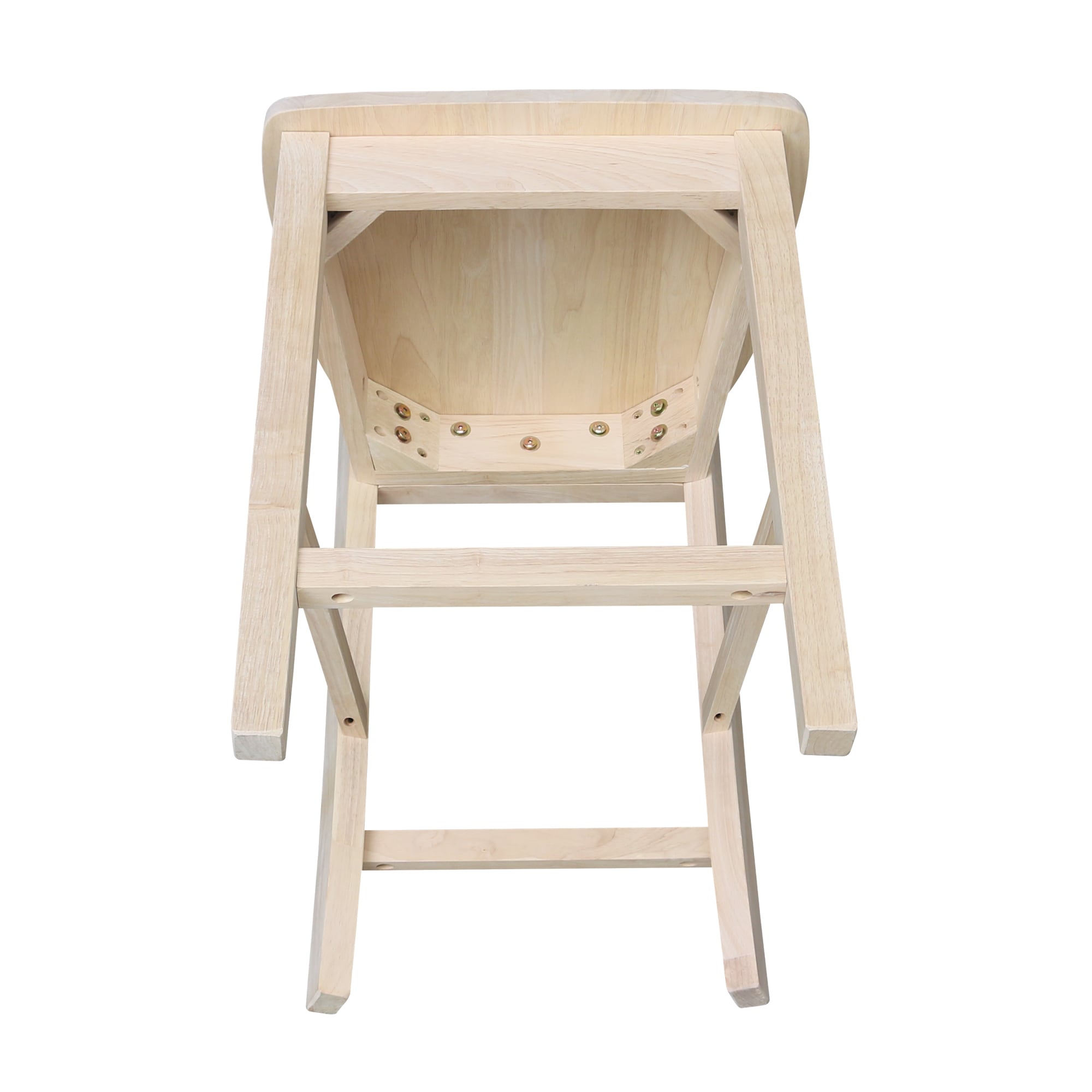 Brown Solid Wood 24" Slatback Stool