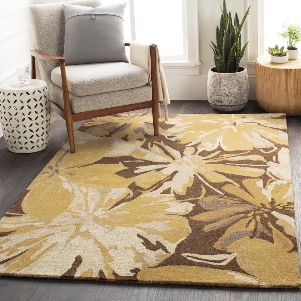 Surya Eagean 4 X 6 (ft) Black Indoor/Outdoor Medallion Mid-century Modern  Area Rug in the Rugs department at