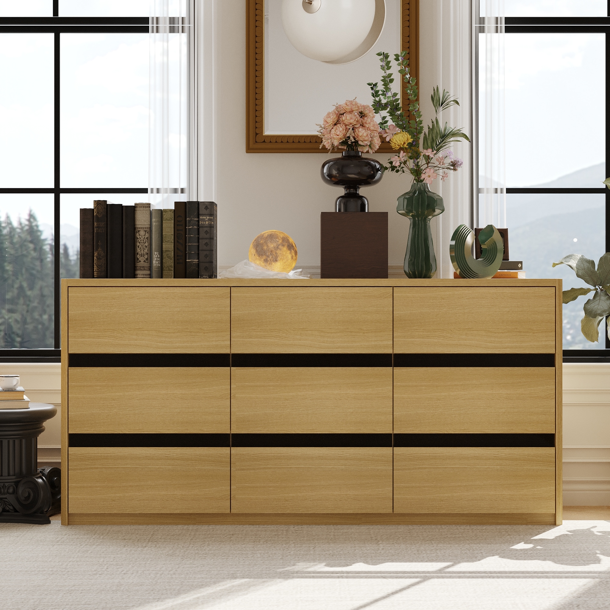 FUFU&GAGA KF210288-01 Brown 9 -Drawer Standard dresser