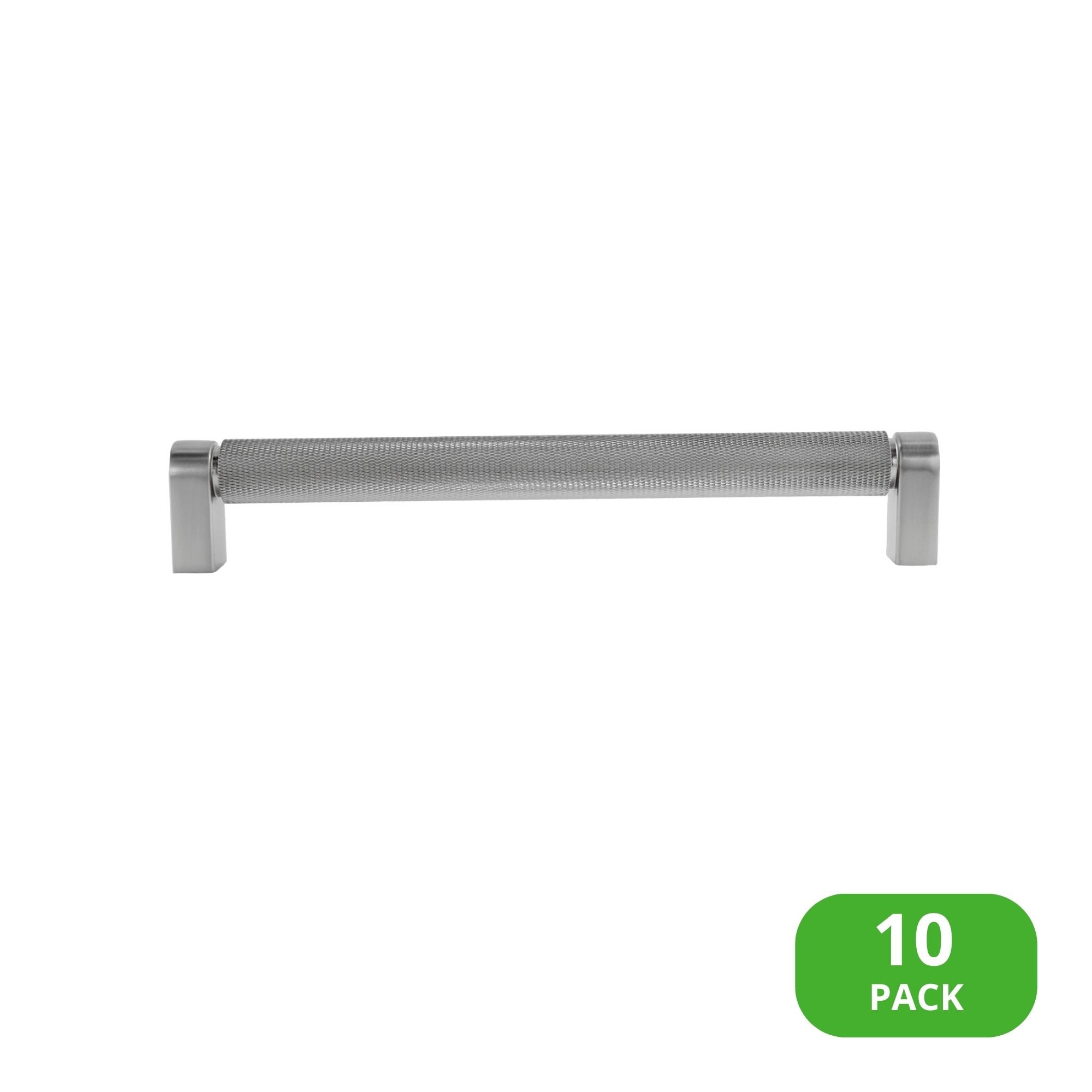 Sumner Street Home Hardware RL070345VP Kent Knurled 7-in , 178mm Center to Center Satin Nickel Cylindrical Bar 10 -Pack