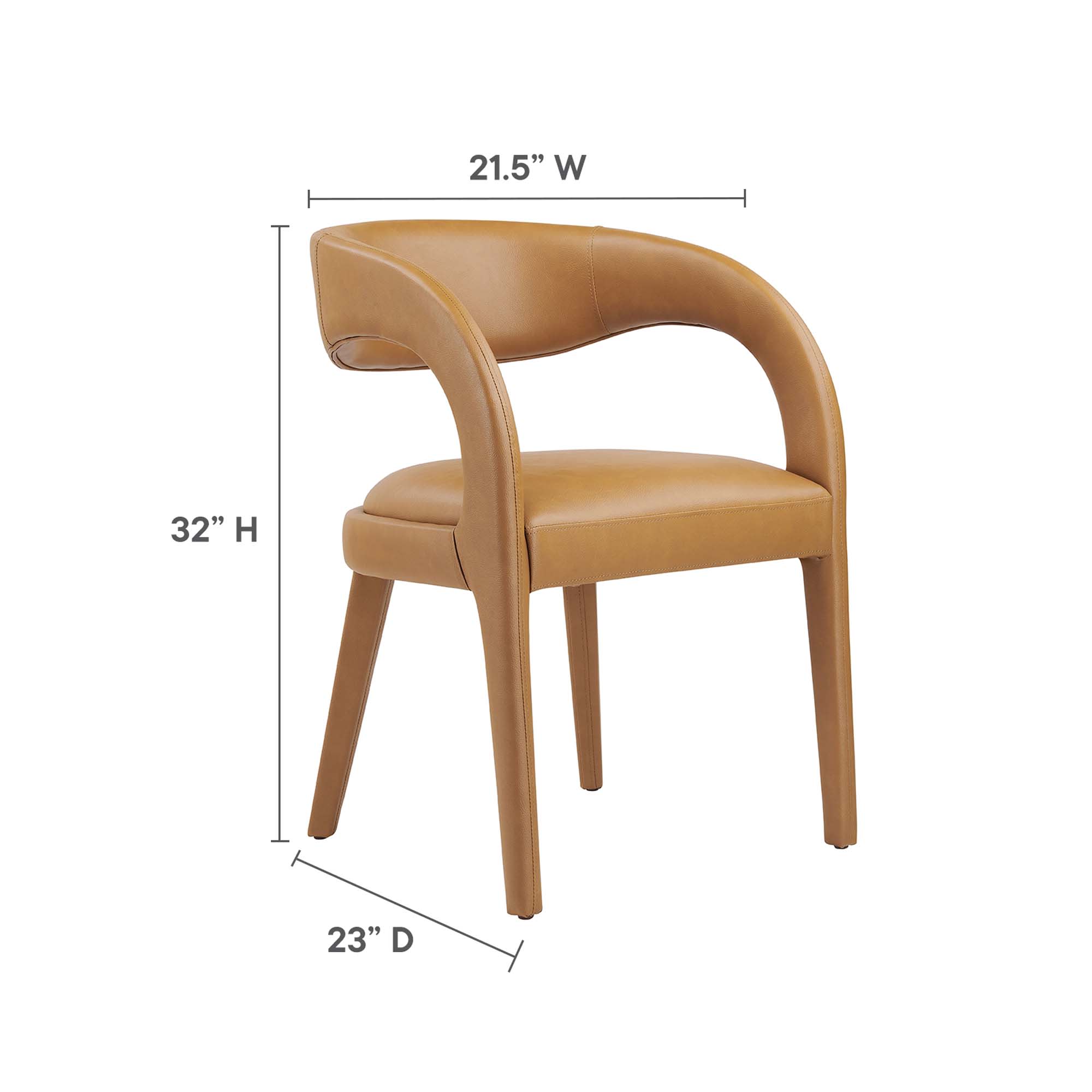 Modway Pinnacle Vegan Leather Dining Chair Set of 2 in Tan in the — free download