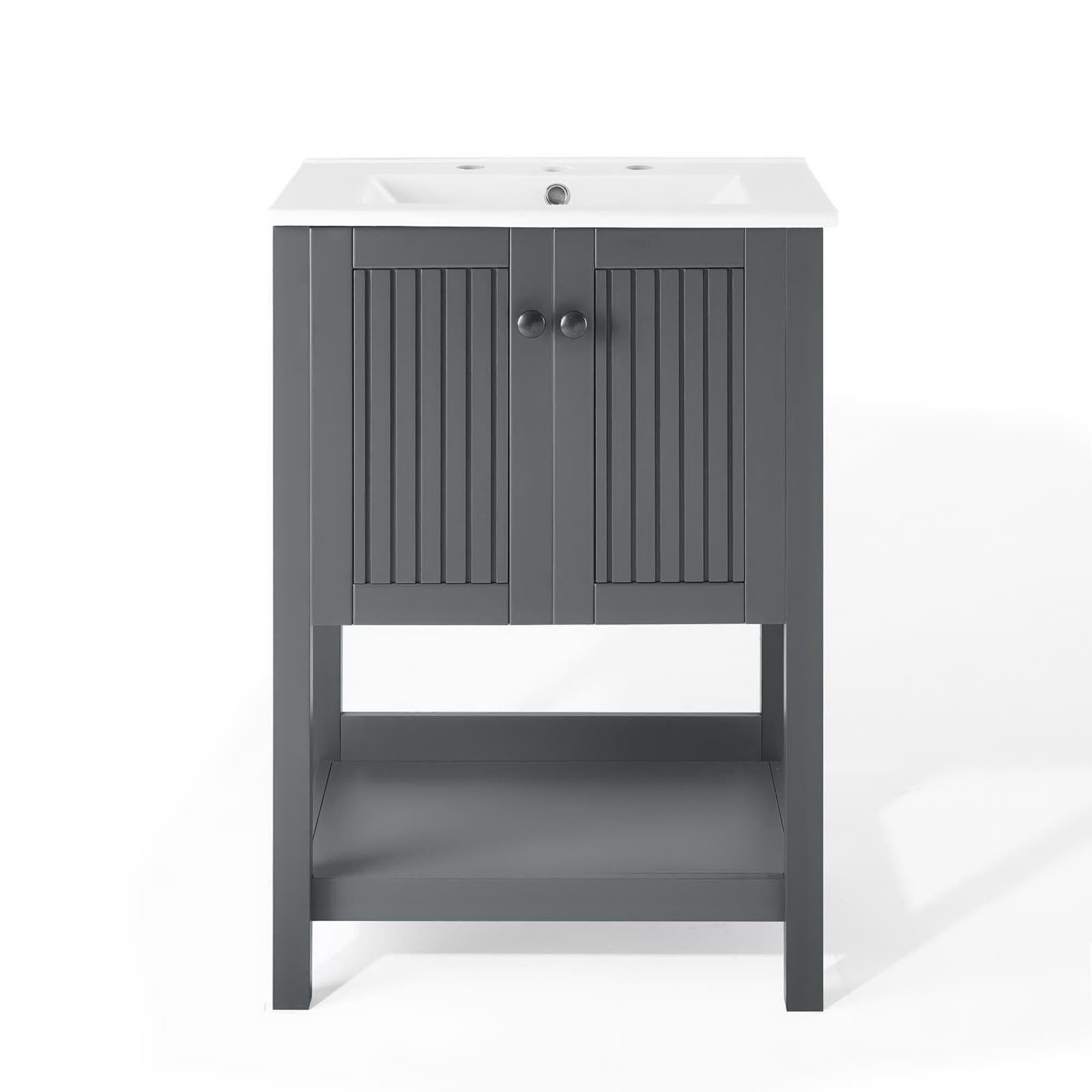 Modway EEI-4248-GRY-WHI Bath-Vanity-Combo - View #7