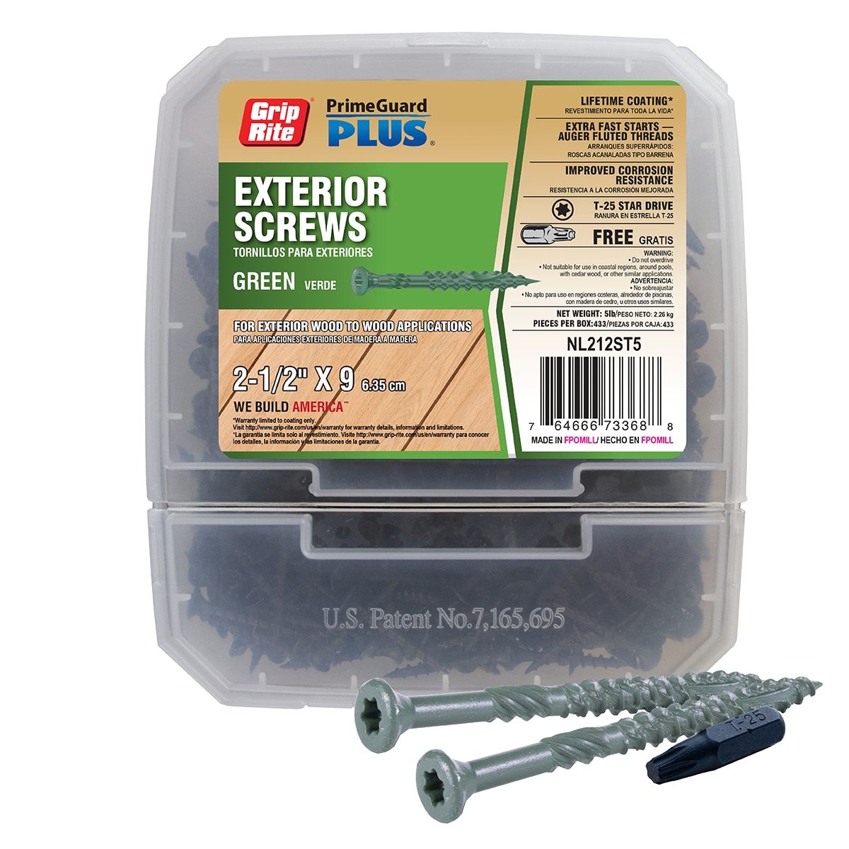 Grip-Rite NL212ST5 #9 x 2-1/2-in Wood to wood Deck Screws ( 433 -Per Box )