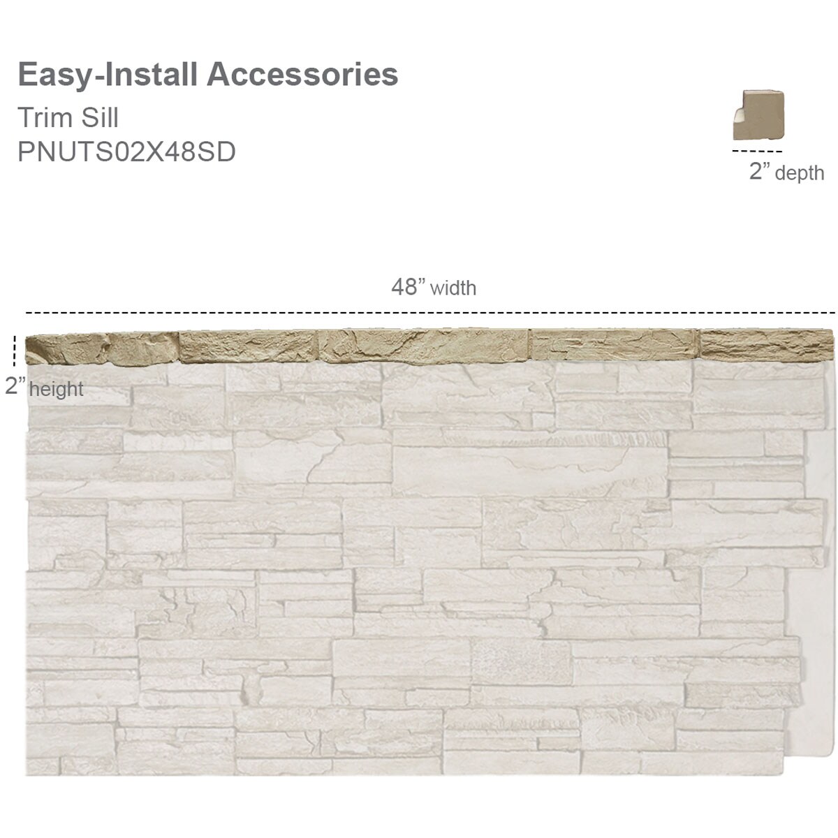 Ekena Millwork PNUTS02X48SE Stone-Veneer - View #2