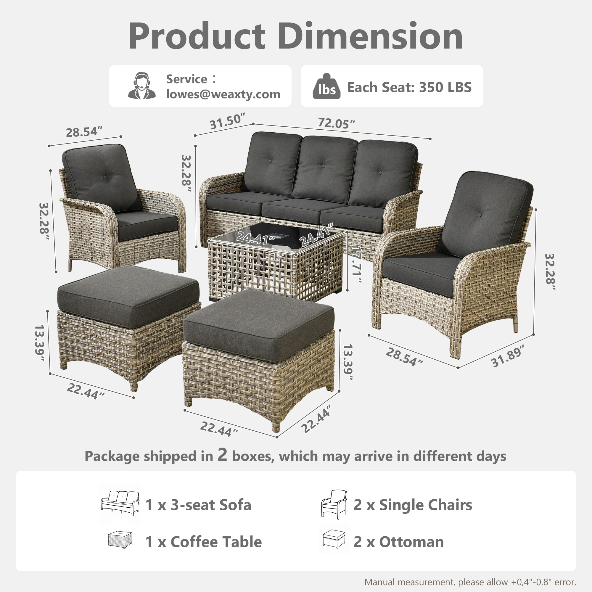 weaxty HMBVNC100S61 Patio-Conversation-Sets - View #7