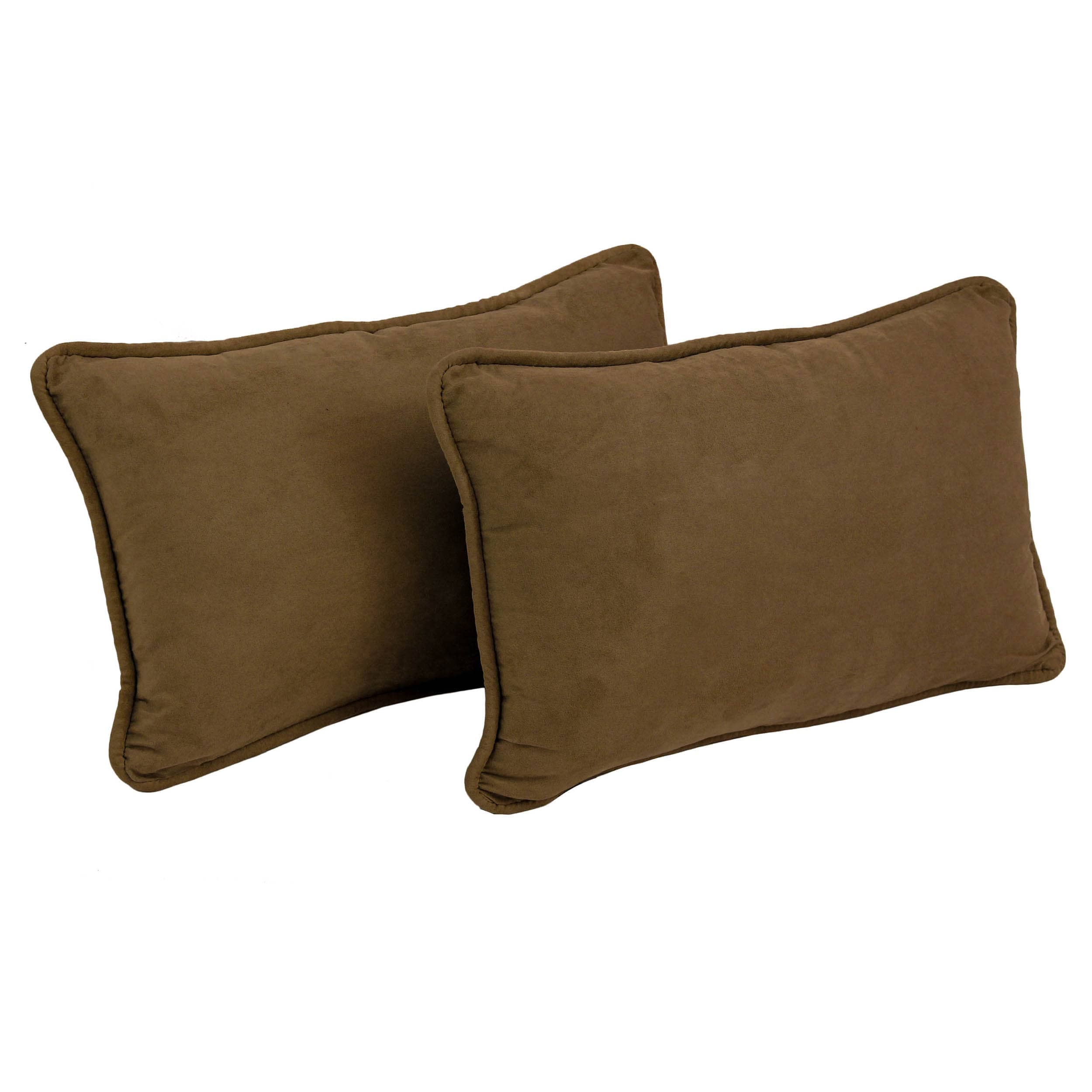 Blazing Needles 9811-CD-S2-MS-CH 2 -Piece 20-in x 12-in Chocolate Rectangular Indoor Decorative Pillow