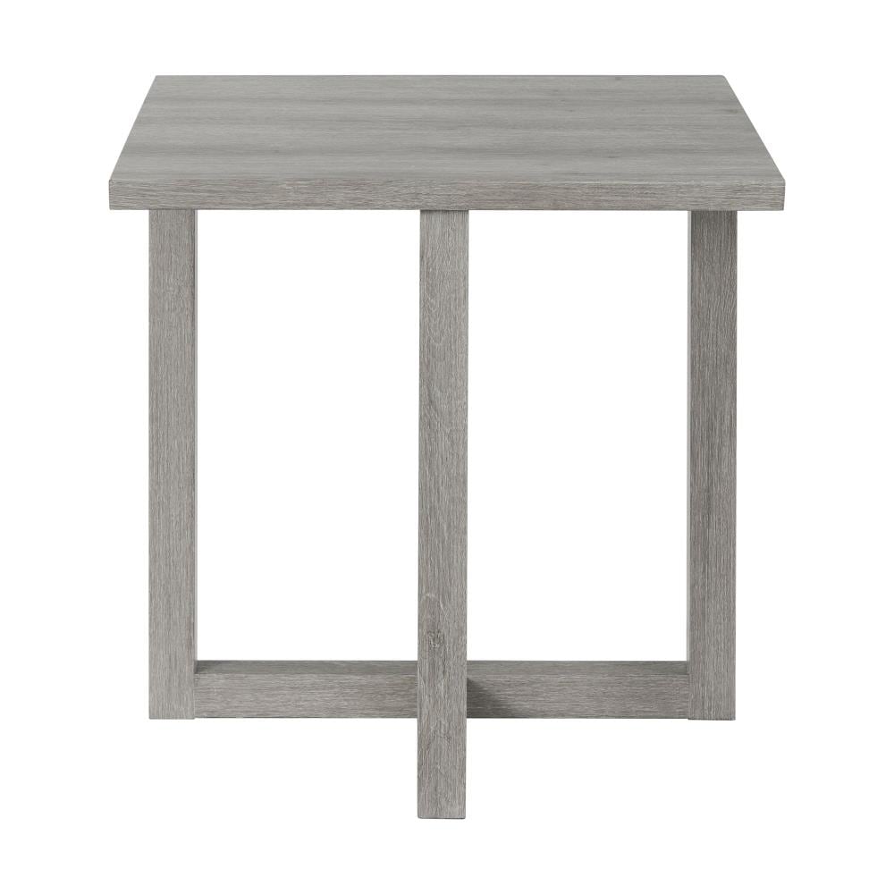 Transitional Dawson Square End Table in Weathered Gray Wood