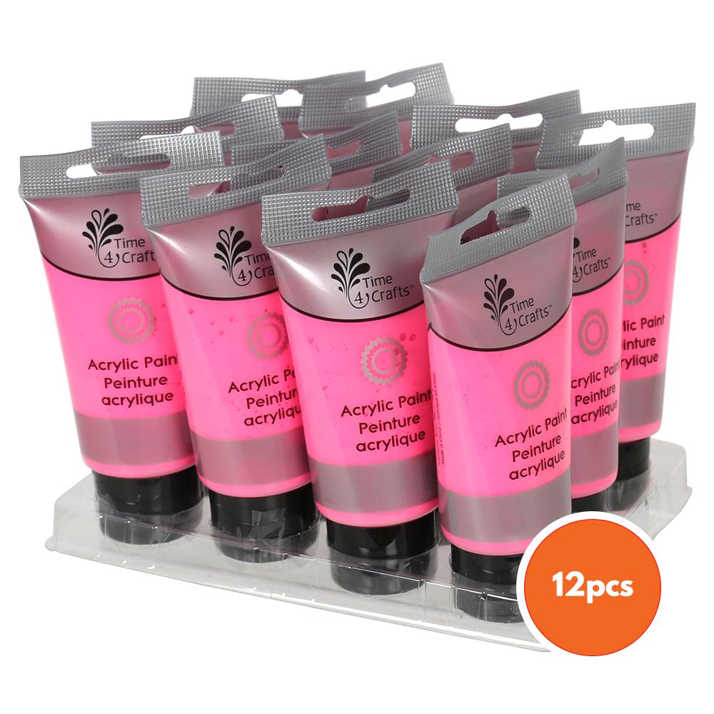 Time 4 Crafts 12-Pack Pink Acrylic Tintable Paint at