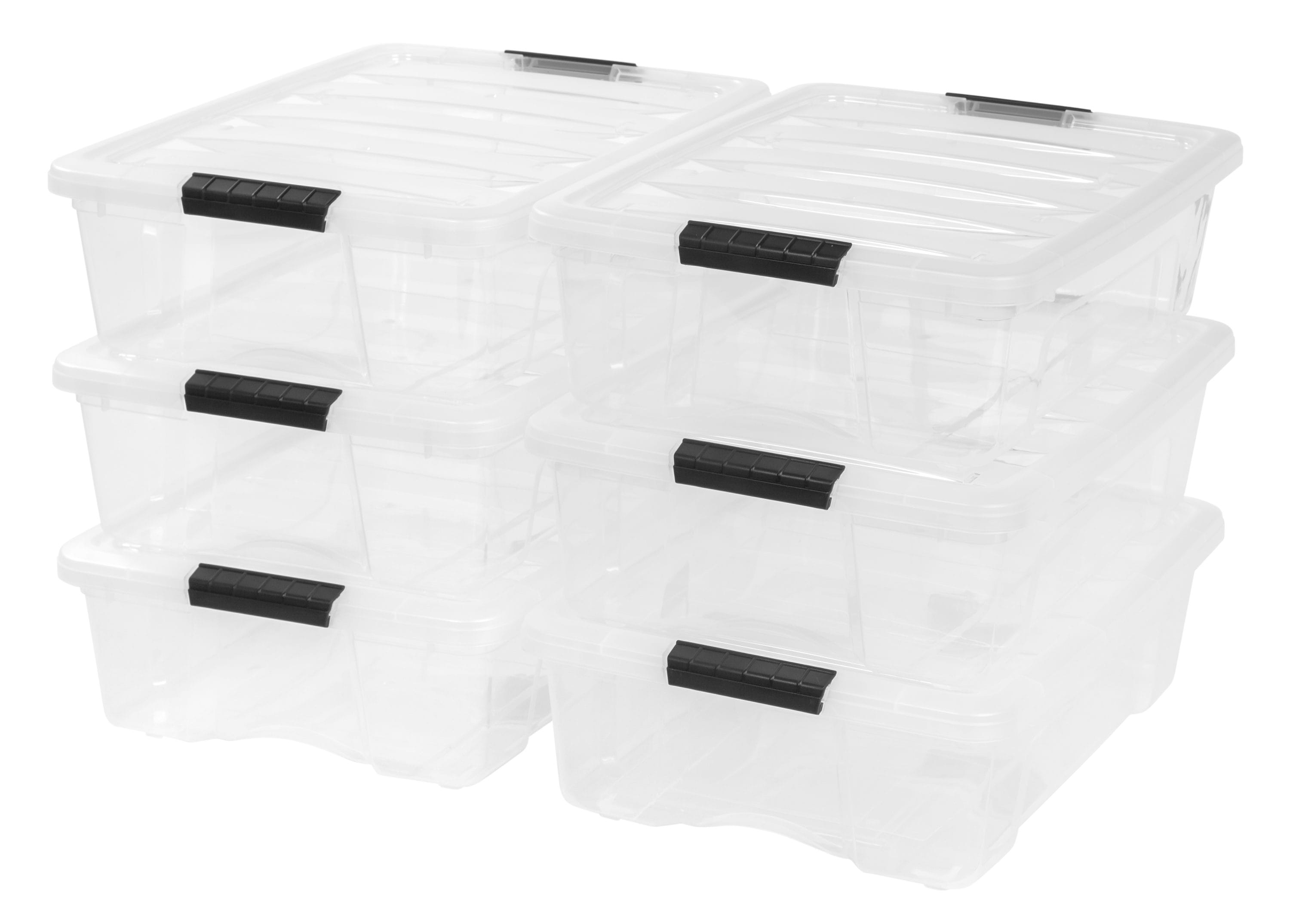 Iris 5 Quart Stack & Pull Box, 10 Pack, Clear