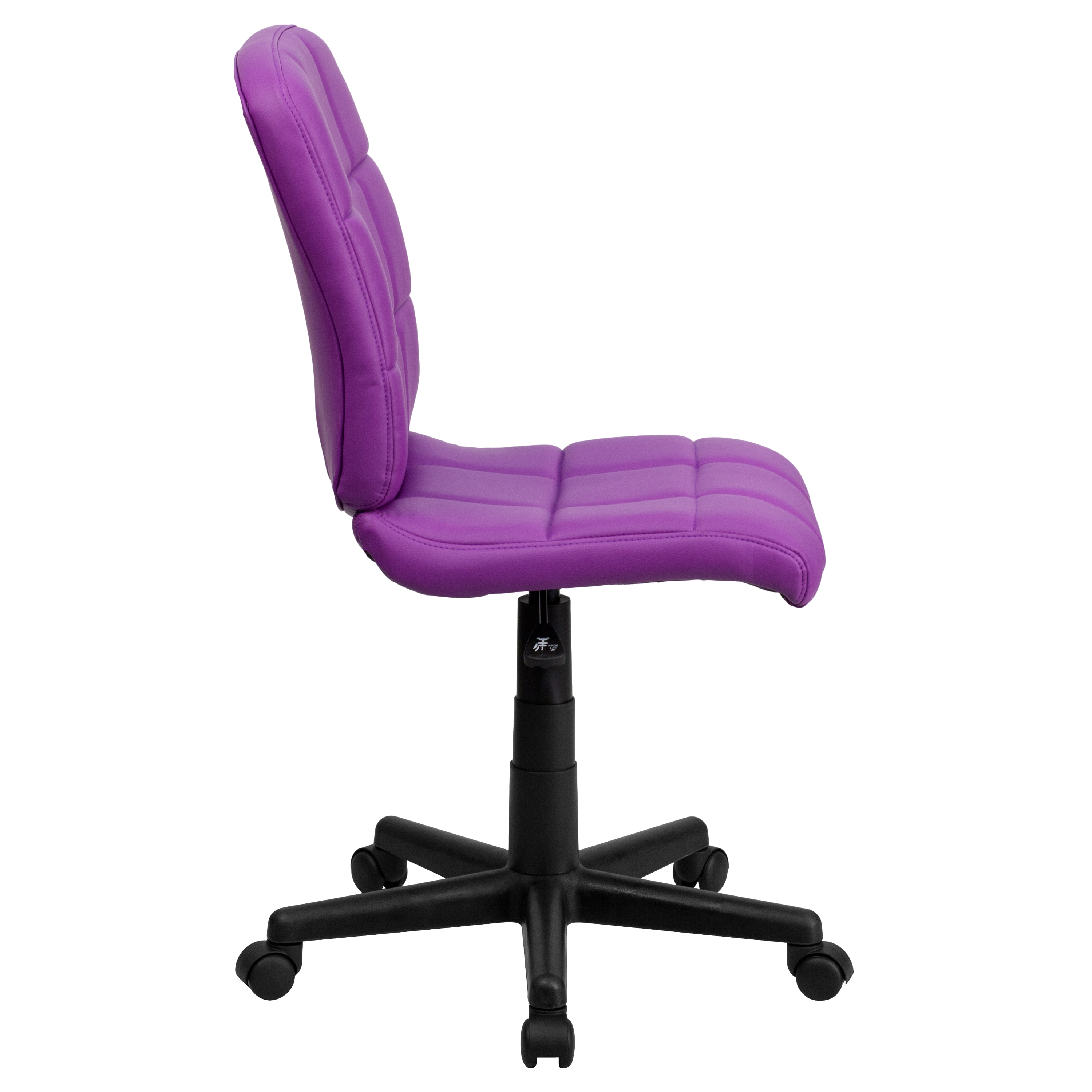 Violet Quilted Vinyl Armless Mid-Back Task Chair
