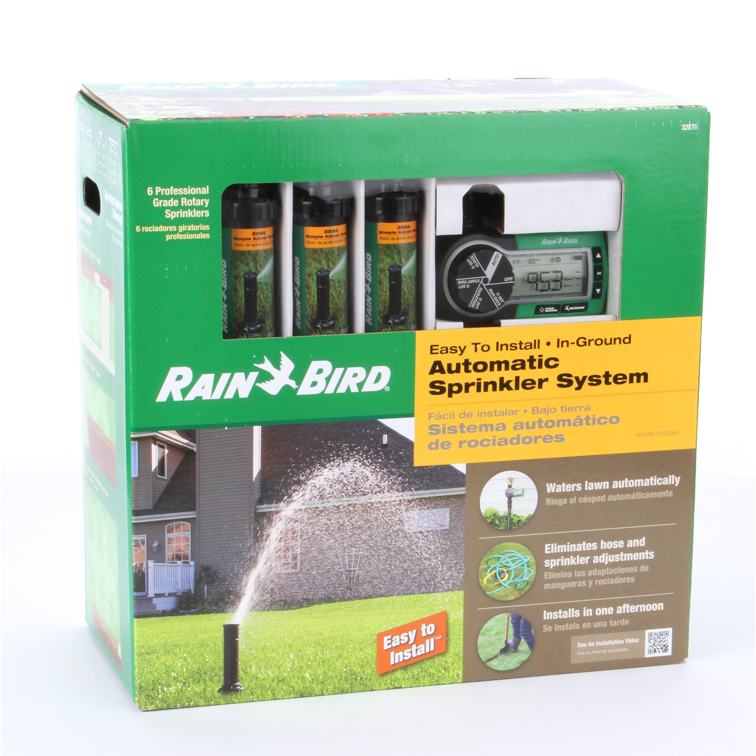 Rain Bird 32eti Underground Yard Lawn Sprinkler System Kit Easy Installation 