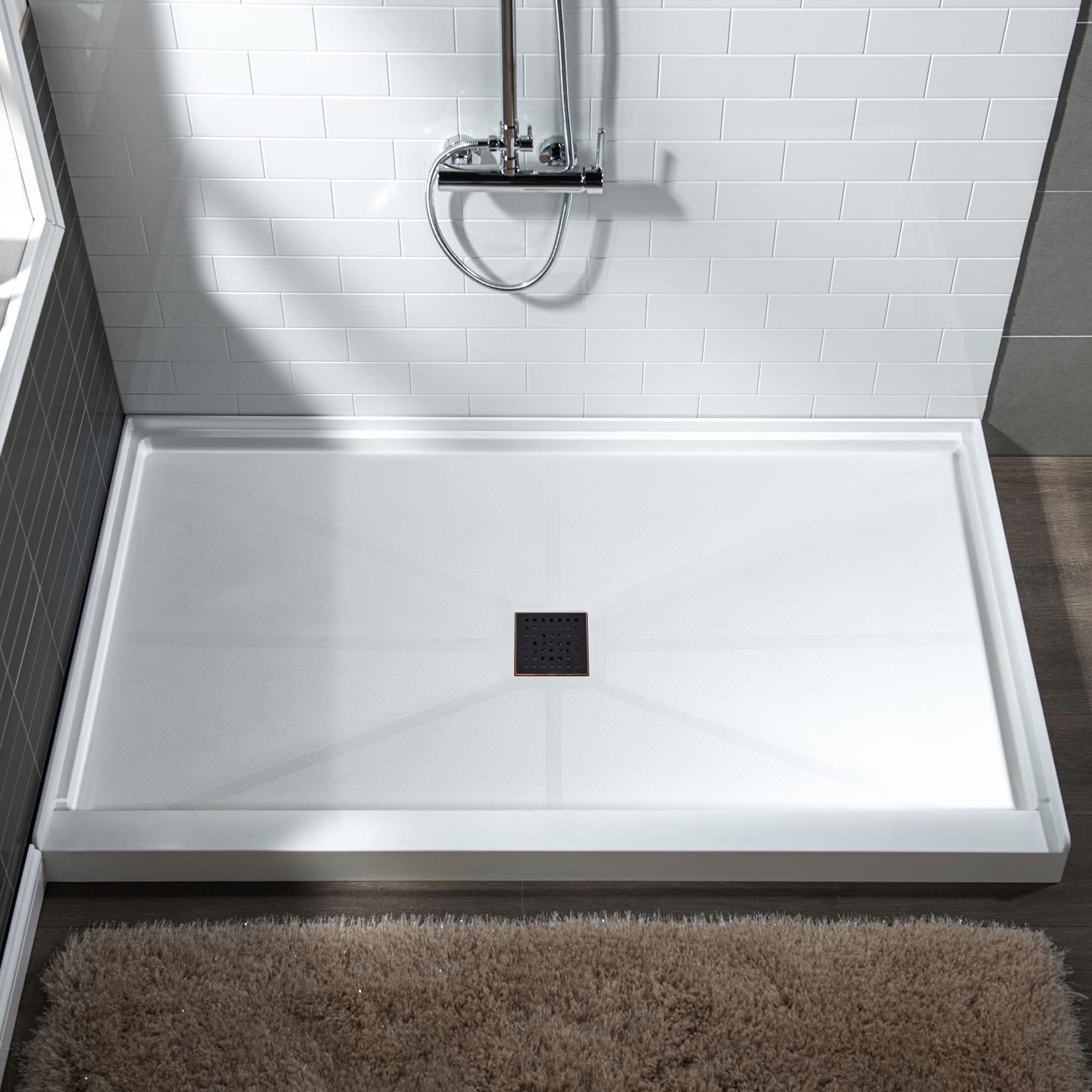 Shower pan best sale with seat lowes